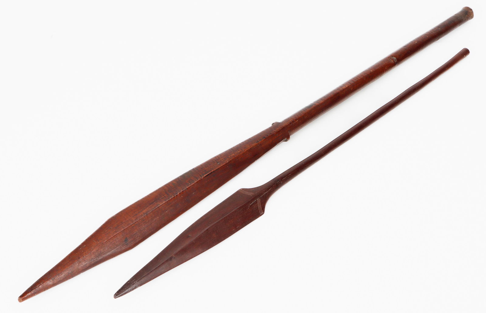 2 Fighting Clubs, Solomon, Possibly Austral Islands, Early-Mid 20th C. (1 of 5)