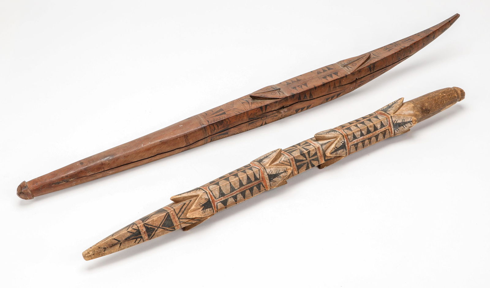 2 Dance Clubs/Wands, Napa, Santa Cruz, Solomon Islands, Early 20th C. (1 of 5)