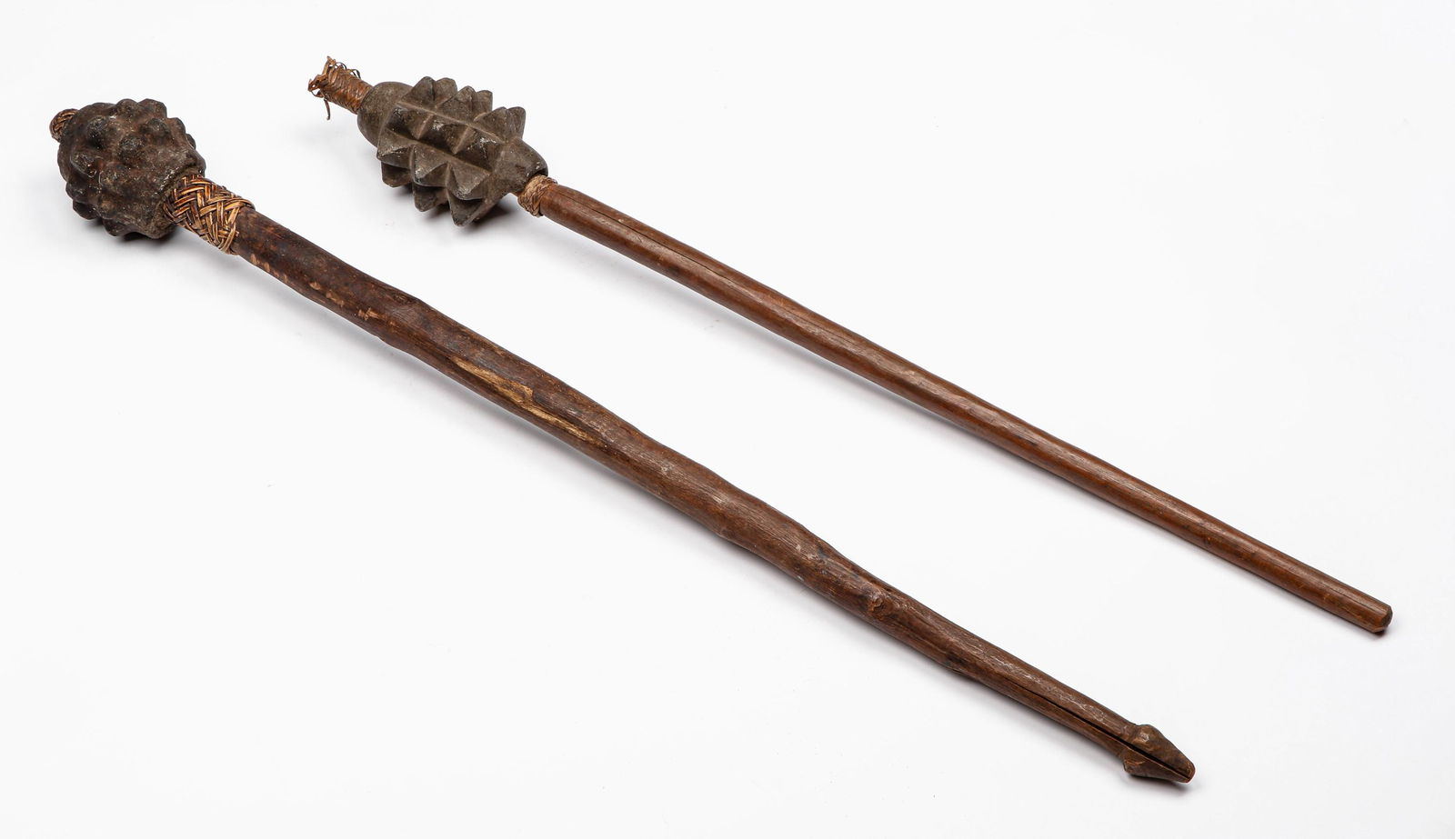 2 Kukukuku Pineapple Stone War Clubs, Papua New Guinea (1 of 6)