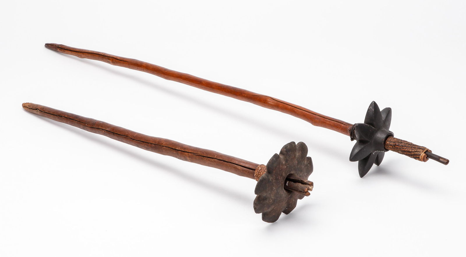 2 Kukukuku Stone Star Mace War Clubs, Papua New Guinea (1 of 4)