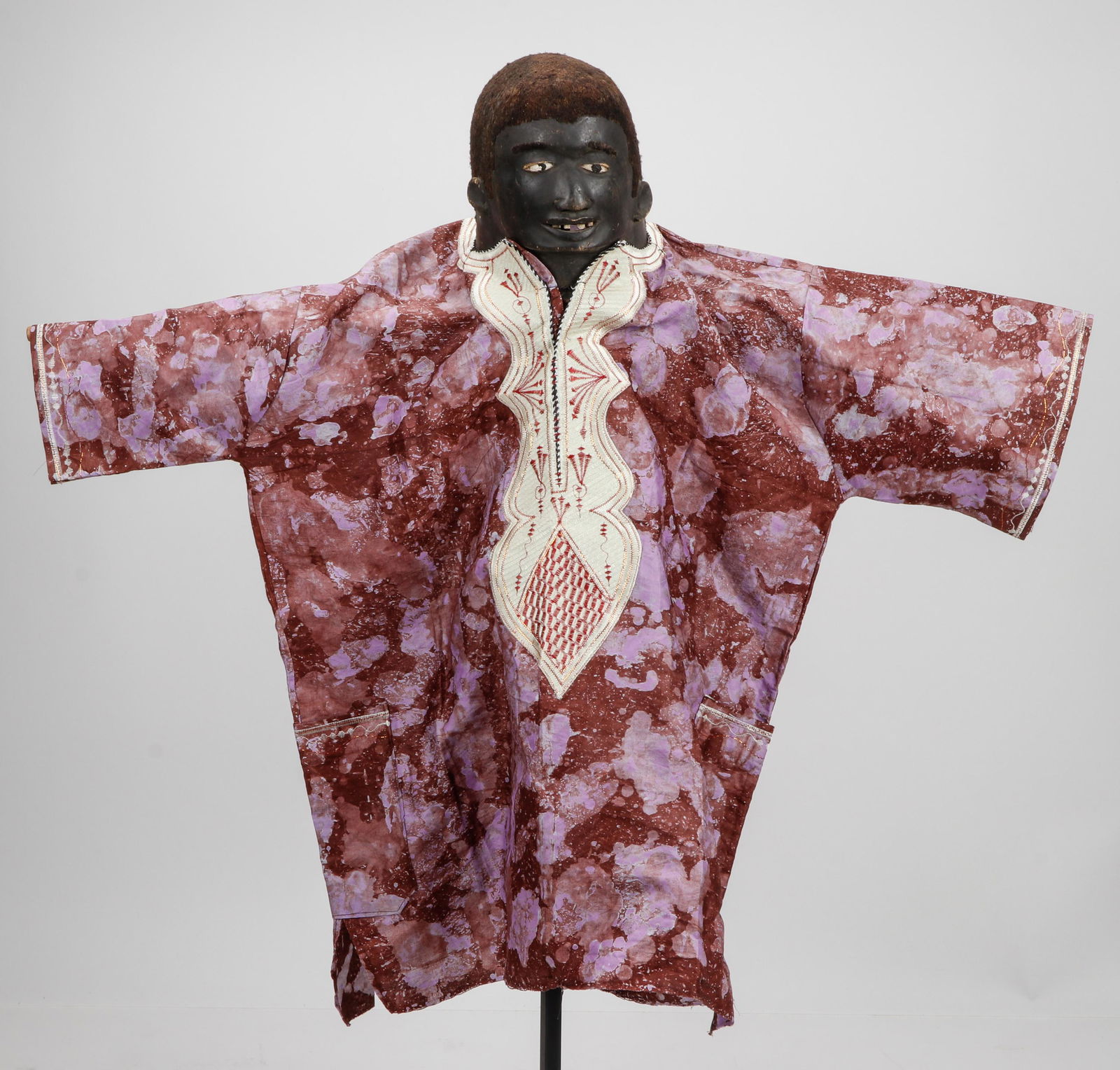 African Makonde Lipiko Helmet Mask with Robe (1 of 5)