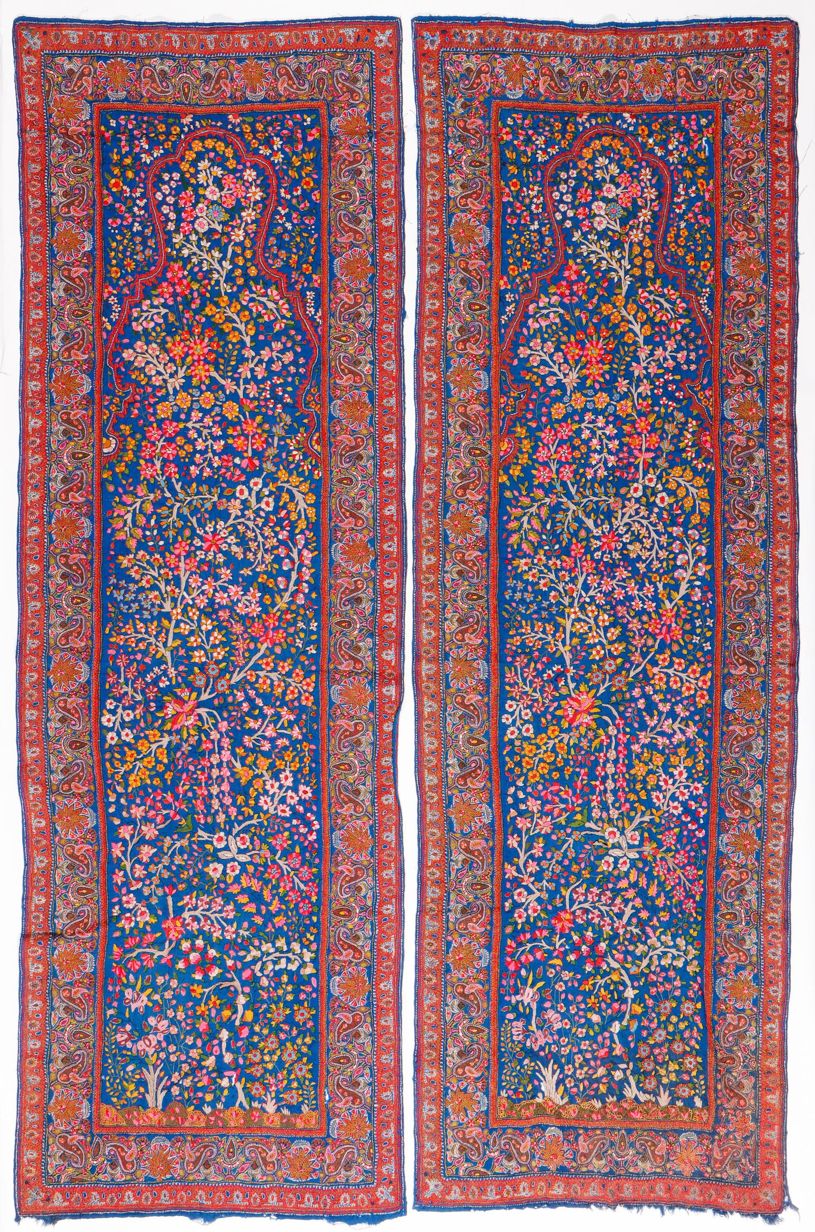 Pair of Antique Persian Kerman Embroidered Panels (1 of 7)