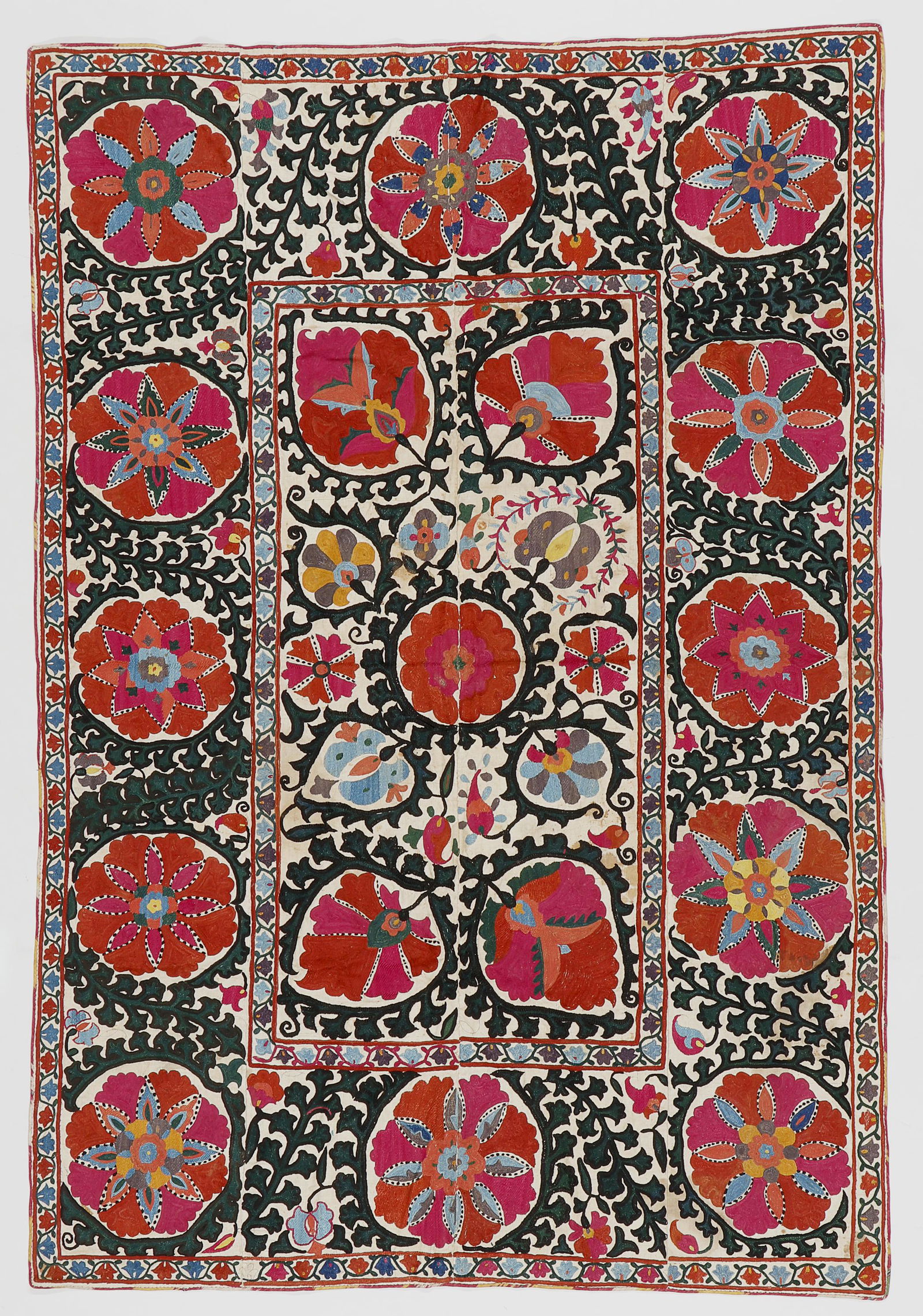 19th C. Central Asian Suzani, 5'0" x 3'6'' (1 of 3)