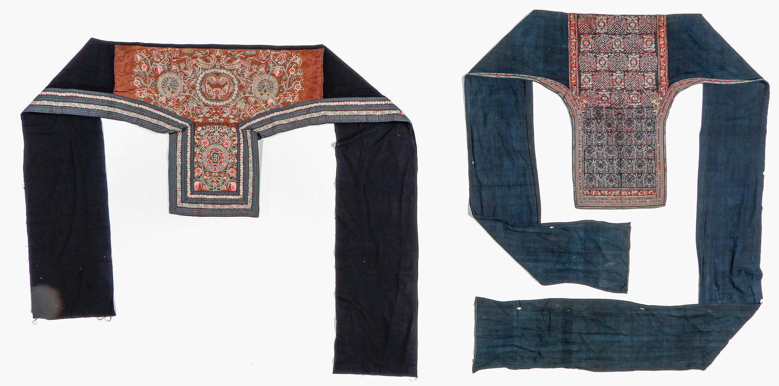 2 Embroidered Chinese Minority Baby Carrier Textiles, China, Early 20th Century (1 of 5)