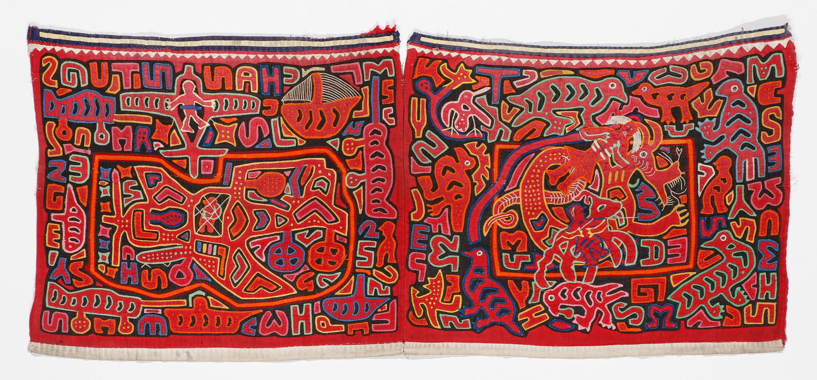 Mola with Letters, Kuna Indian, Central America, Panama, San Blas Islands (1 of 3)