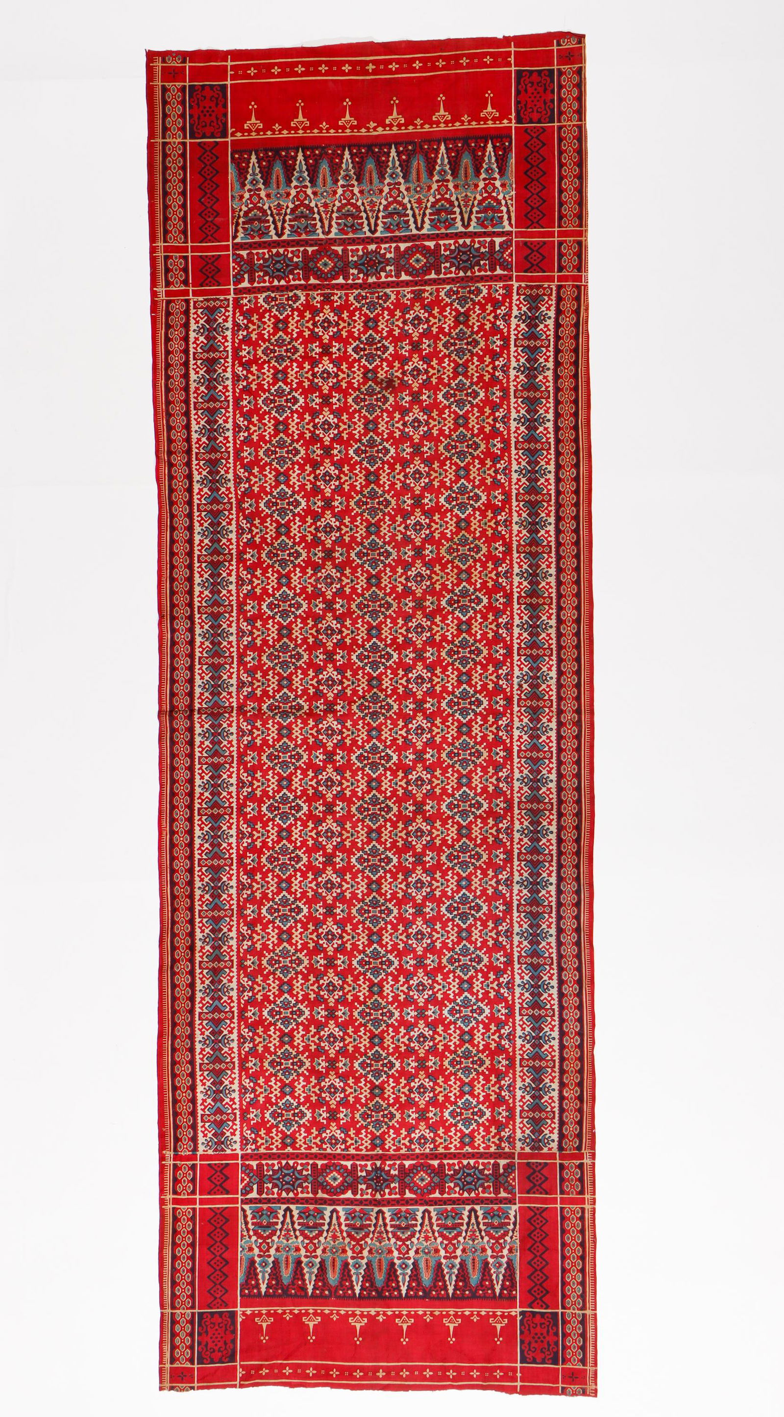 Antique European Printed Cotton Trade Textile in Indian Patola Style (1 of 5)