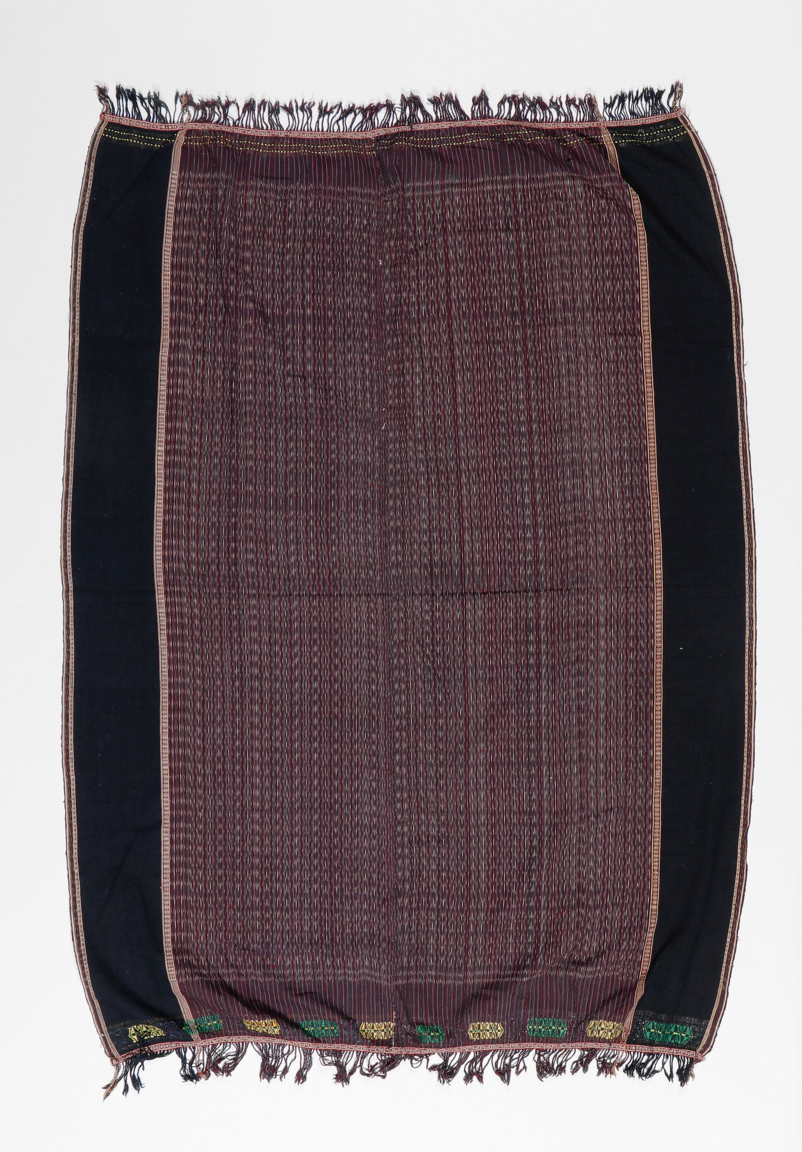 Toba Batak Cotton Ikat Shoulder Cloth (Ragi Hanagan), Sumatra, Indonesia, First Half 20th C. (1 of 3)