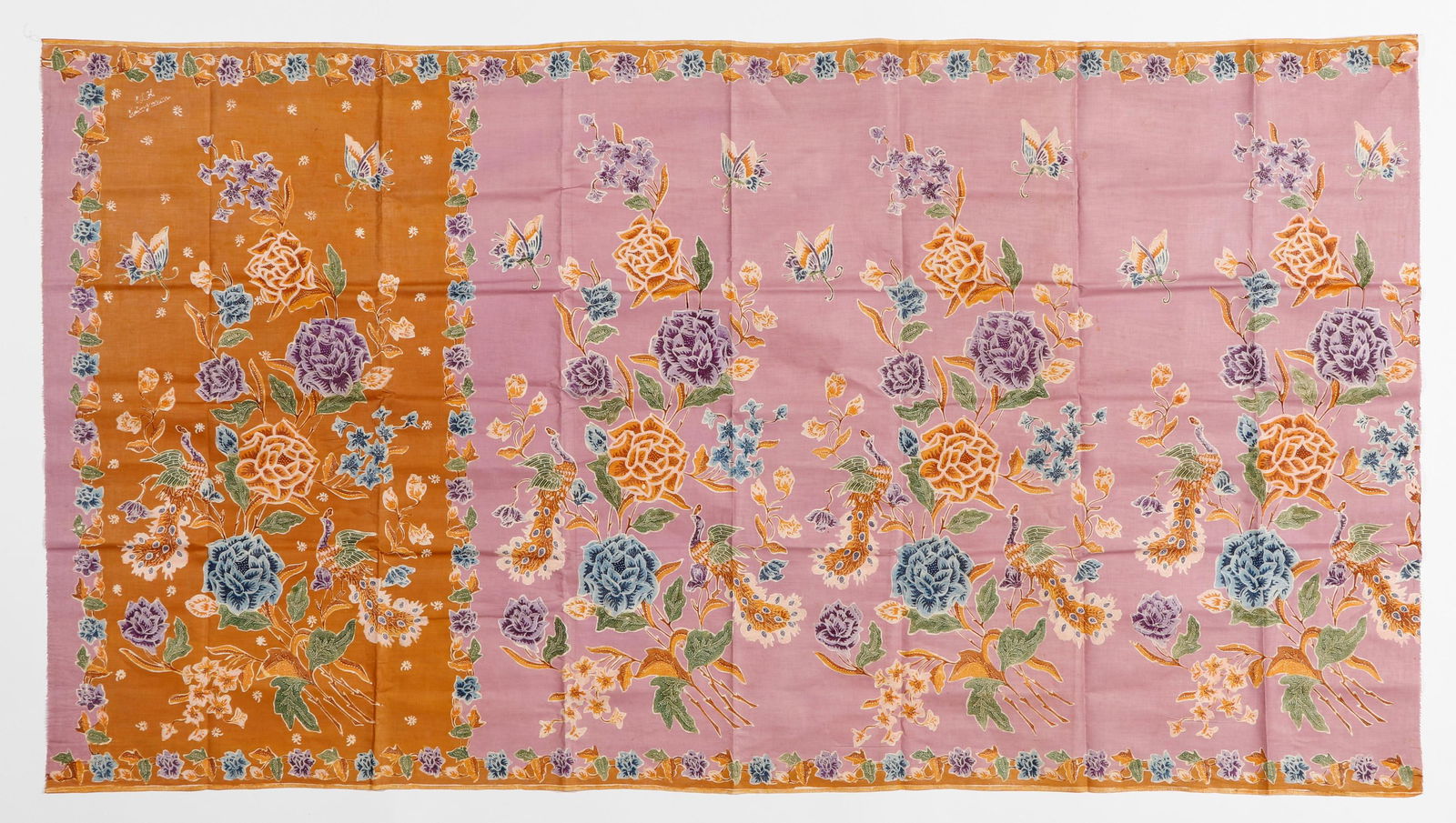 Batik Sarong Signed "SLH Koedoengwuni", Peranakan, Indonesia, Early 20th C. (1 of 4)