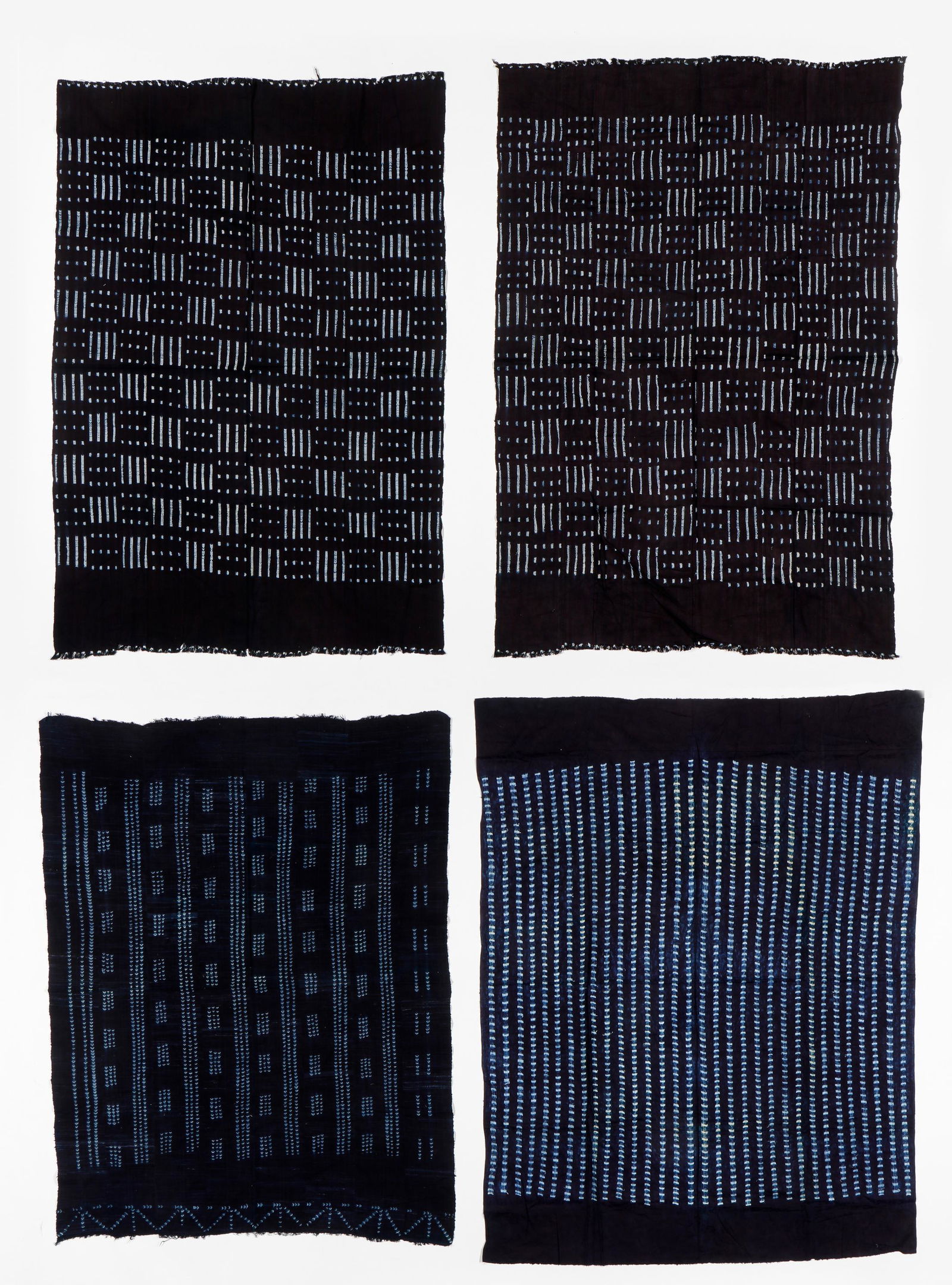 4 Vintage West African Indigo-Dyed Strip Cloth Textiles (1 of 5)