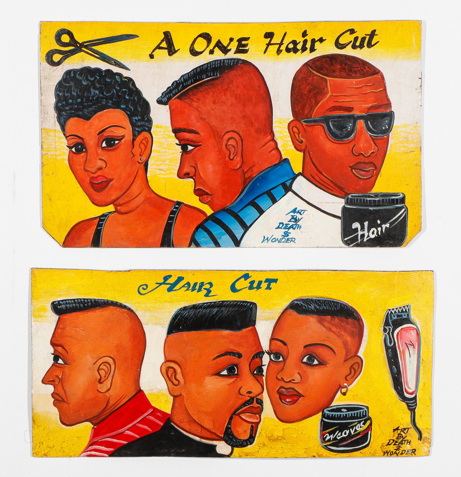 2 Vintage African Barber Shop Coiffure Signs (1 of 4)
