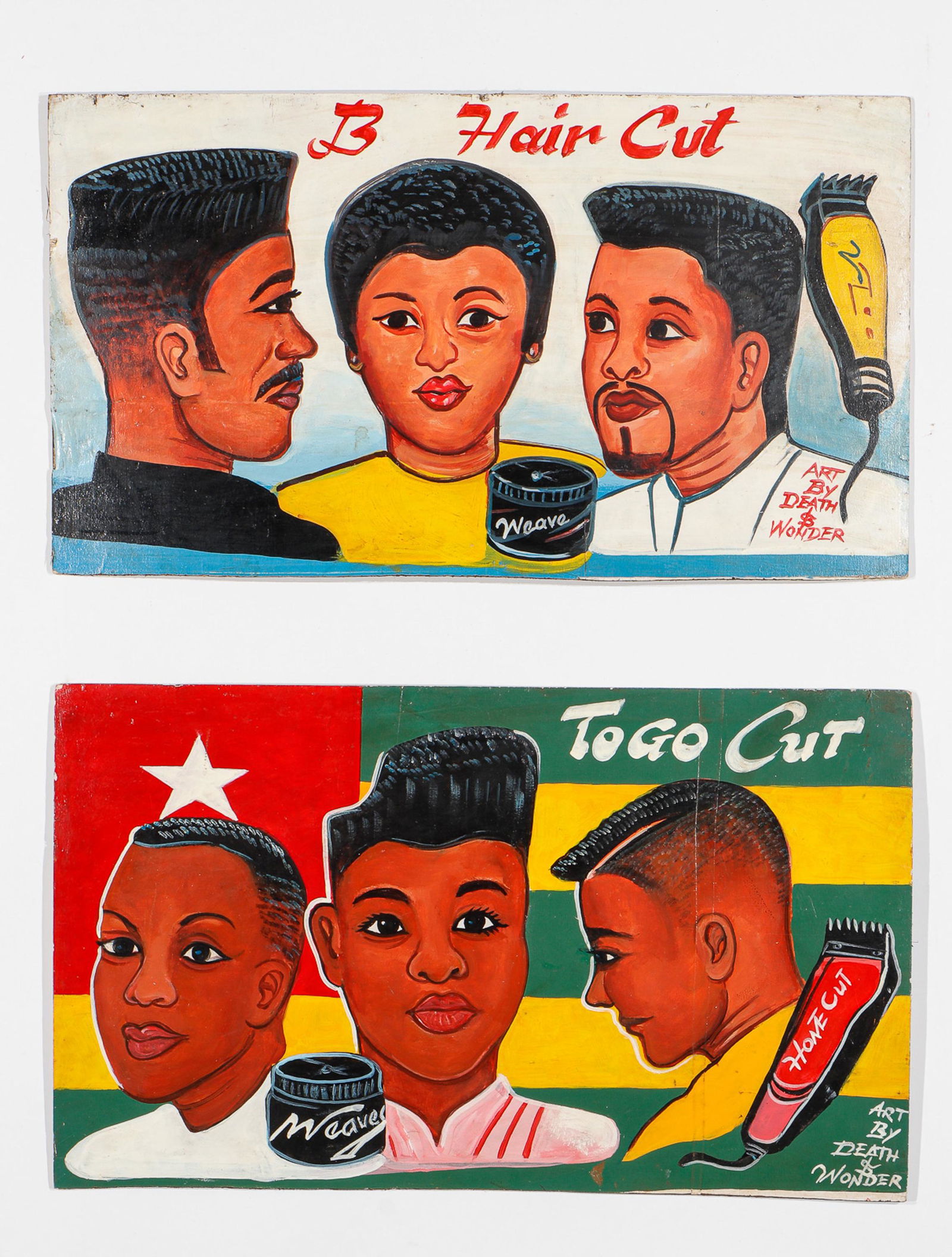 2 Vintage African Barber Shop Coiffure Signs, Ghana (1 of 4)