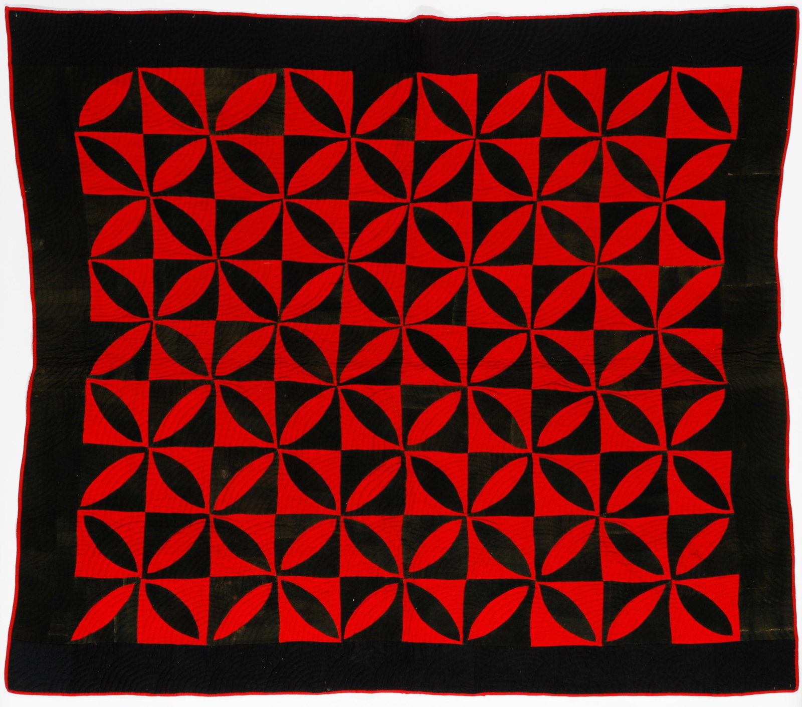 19th C. Red & Black American Quilt (1 of 4)