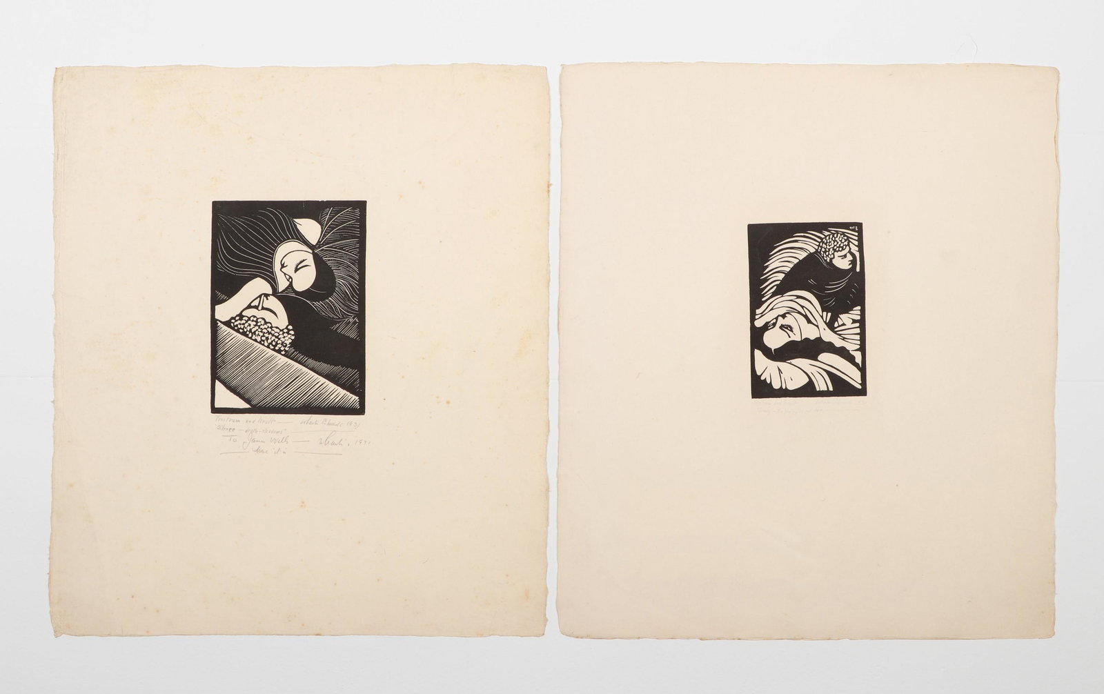 Wharton Esherick (1887-1970) 2 Woodblocks (1 of 4)