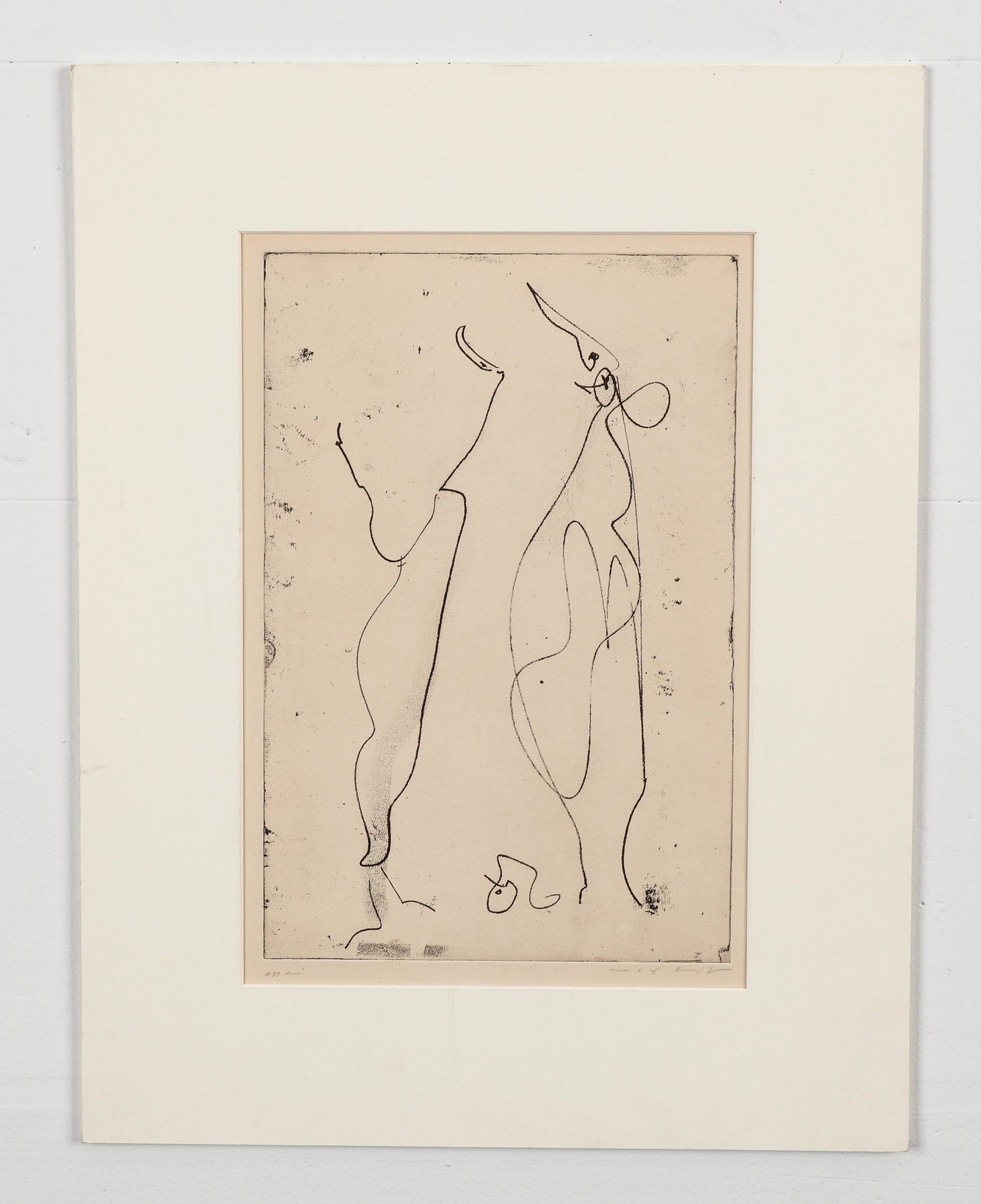 Max Ernst (French, 1891-1976) "Esai," etching, signed and titled (1 of 4)
