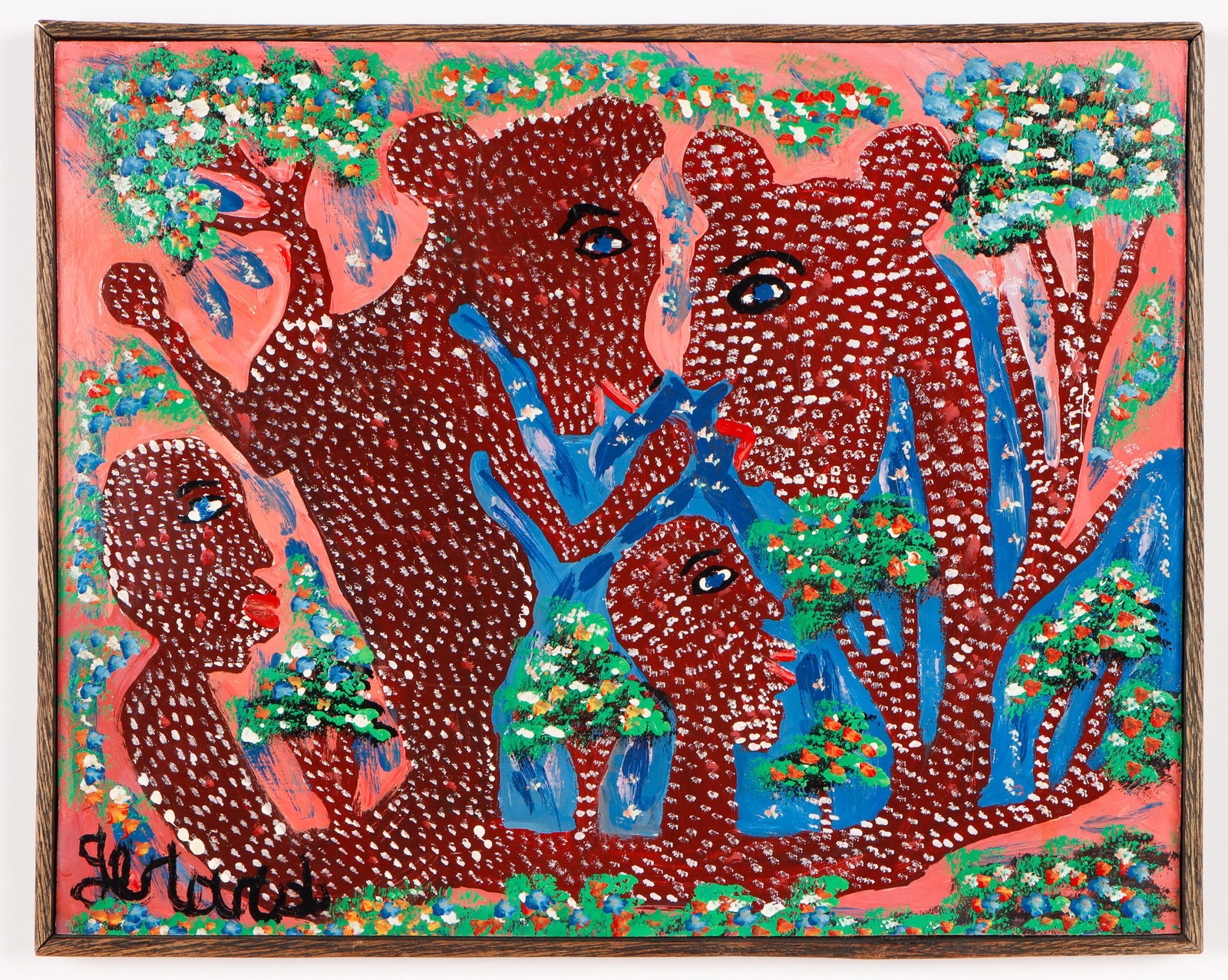 Gerard Fortune (Haitian, 1925-2019): Gerard Fortune (Haitian, 1925-2019) Painting on board, signed. Framed. Size: 20'' x 16'', 51 x 41 cm (image); 21'' x 16.5'', 53 x 42 cm (frame).
