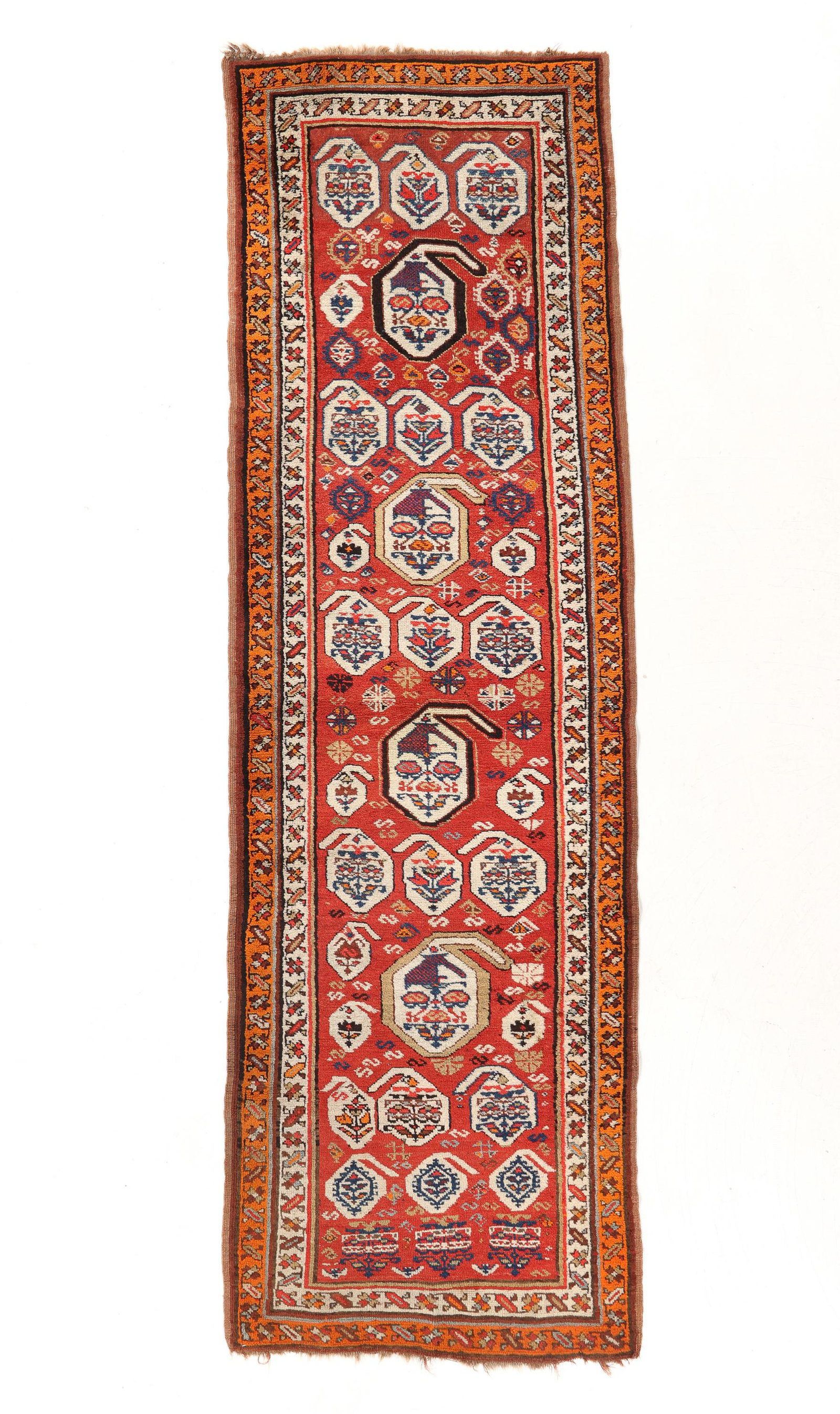 NW Persian Kurd Rug, Ca. 1920, 3'2'' x 10'9'' (1 of 4)