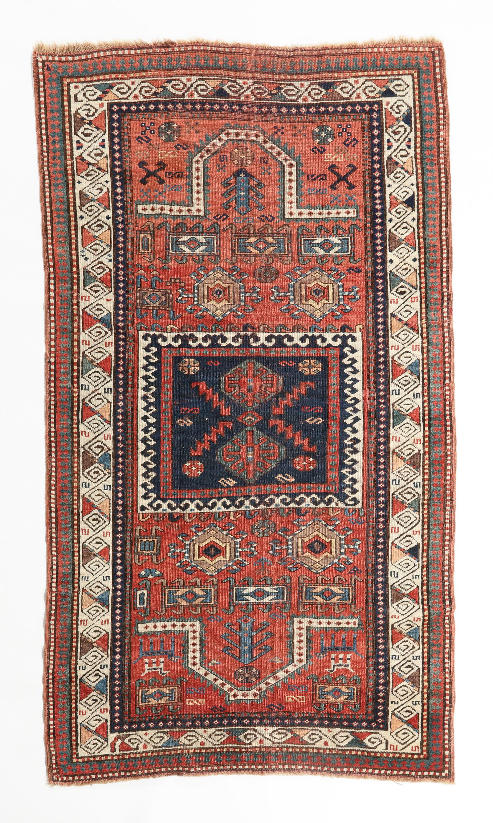 Kazak Prayer Rug, Caucasus, Ca. 1875, 3'9'' x 6'10'' (1 of 5)