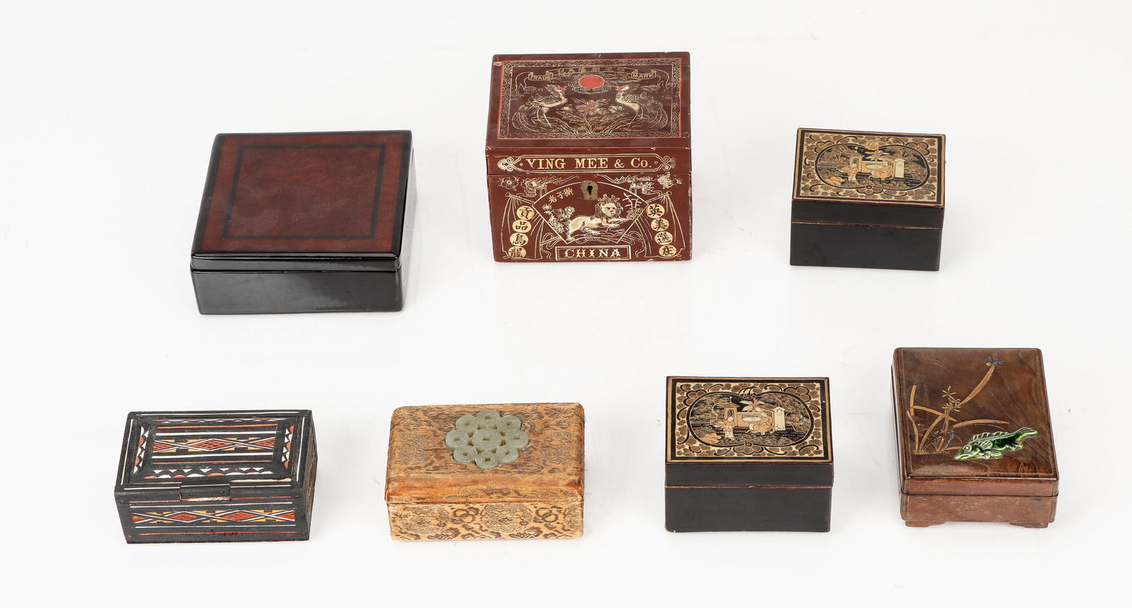 7 Assorted Asian Antique Desk Boxes (1 of 10)
