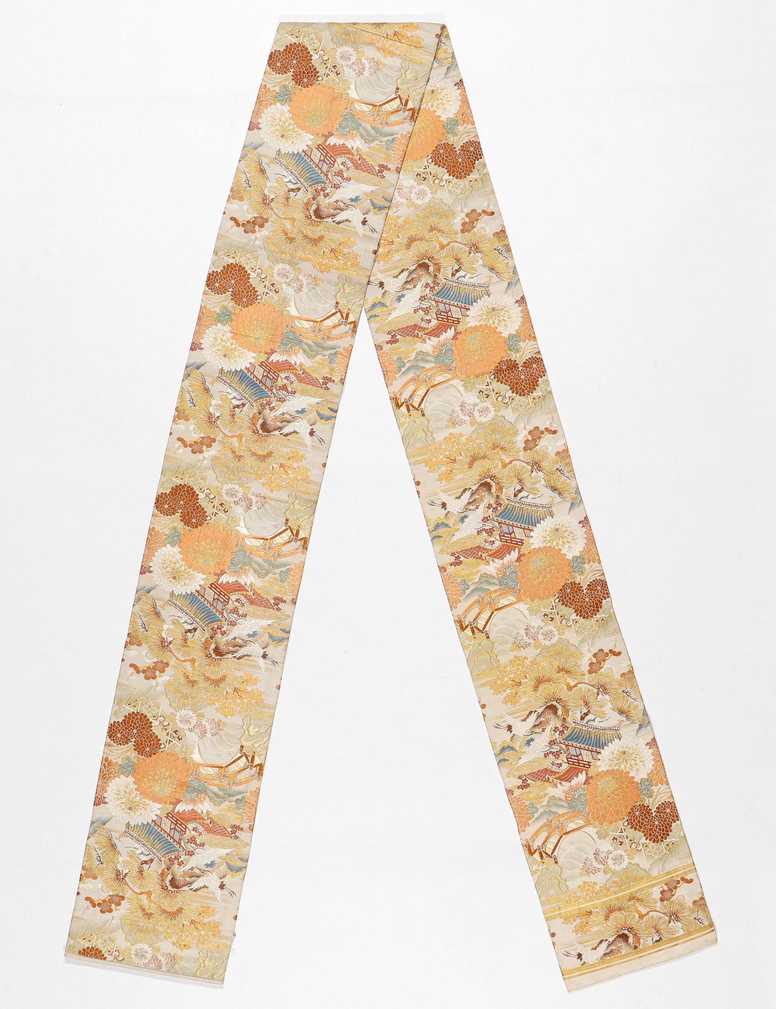 Large Silk Brocade Obi, Japan, Early 20th C. (1 of 3)