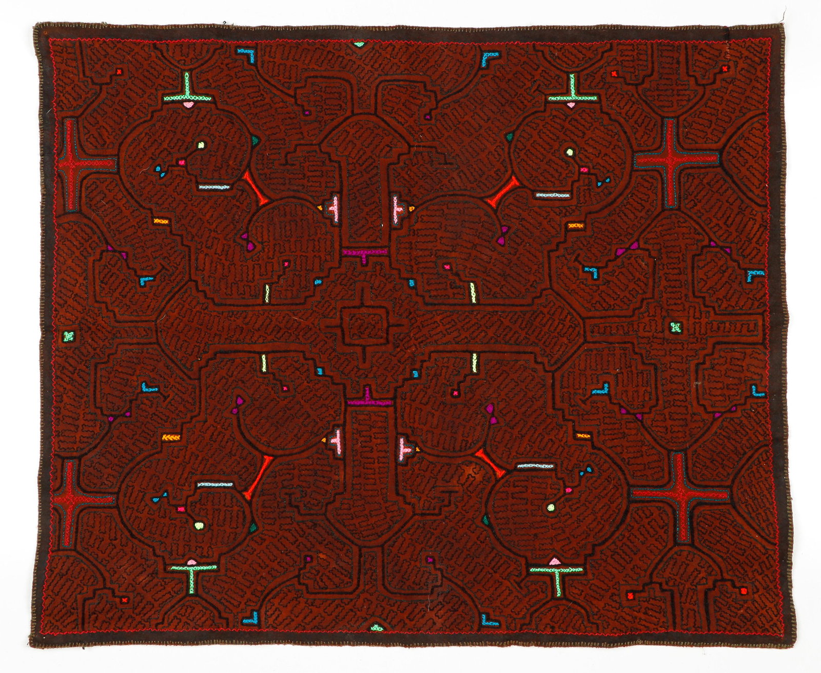 Shipibo Tapestry Textile: Shipibo Tapestry Textile. Size: 2'1'' x 1'10'' (64 x 56 cm).