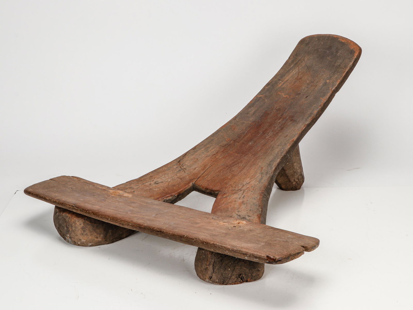 African Tiv Three-Legged "Recliner" Chair, Nigeria (1 of 4)
