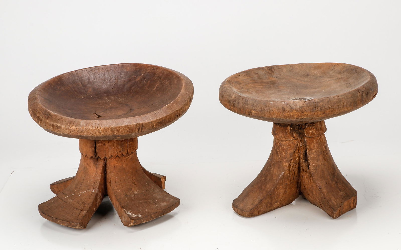 2 African Bamun Stools, Cameroon (1 of 4)