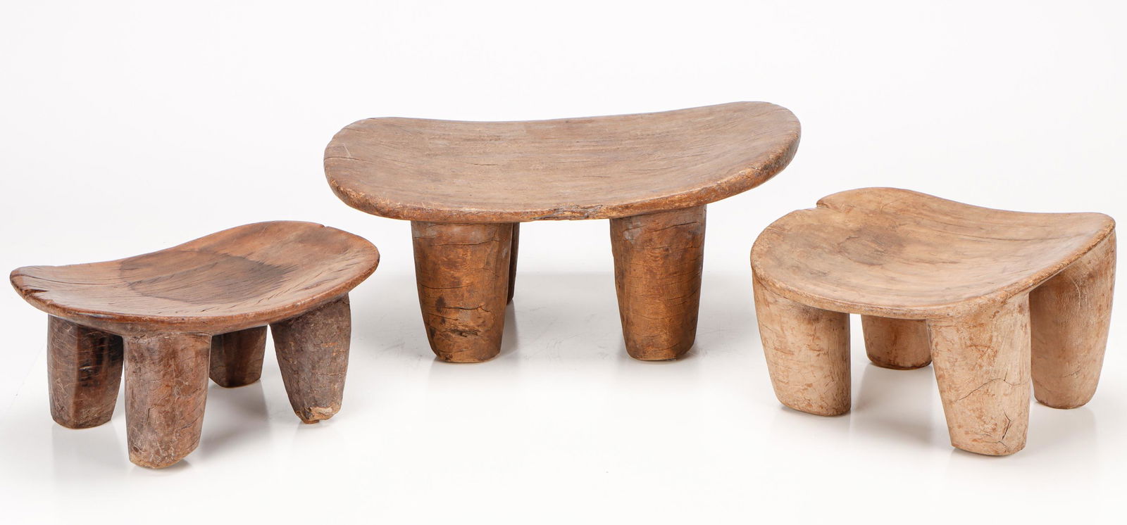 3 African Senufo Stools, Ivory Coast (1 of 4)