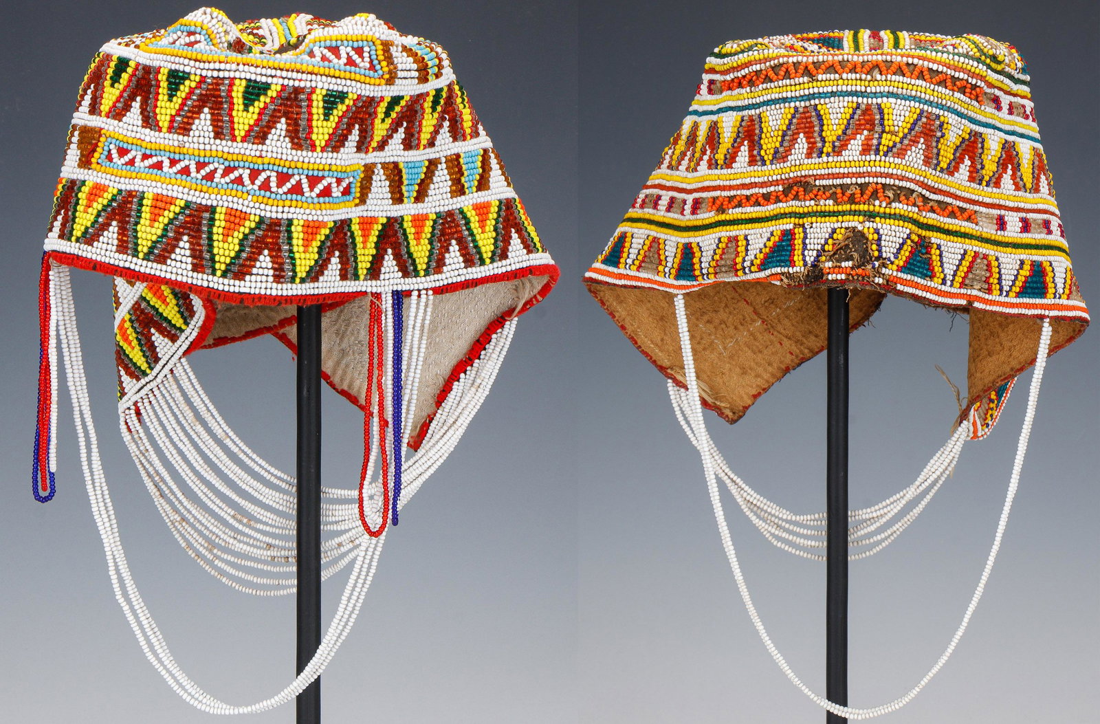 2 Bedouin Beaded Caps, Saudi Arabia, Early-Mid 20th C. (1 of 11)