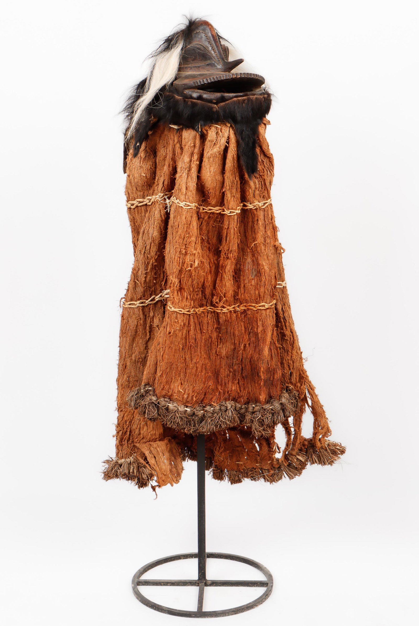 Fine African Hemba Soko Mutu Chimpanzee Mask and Cape, DRC (1 of 6)