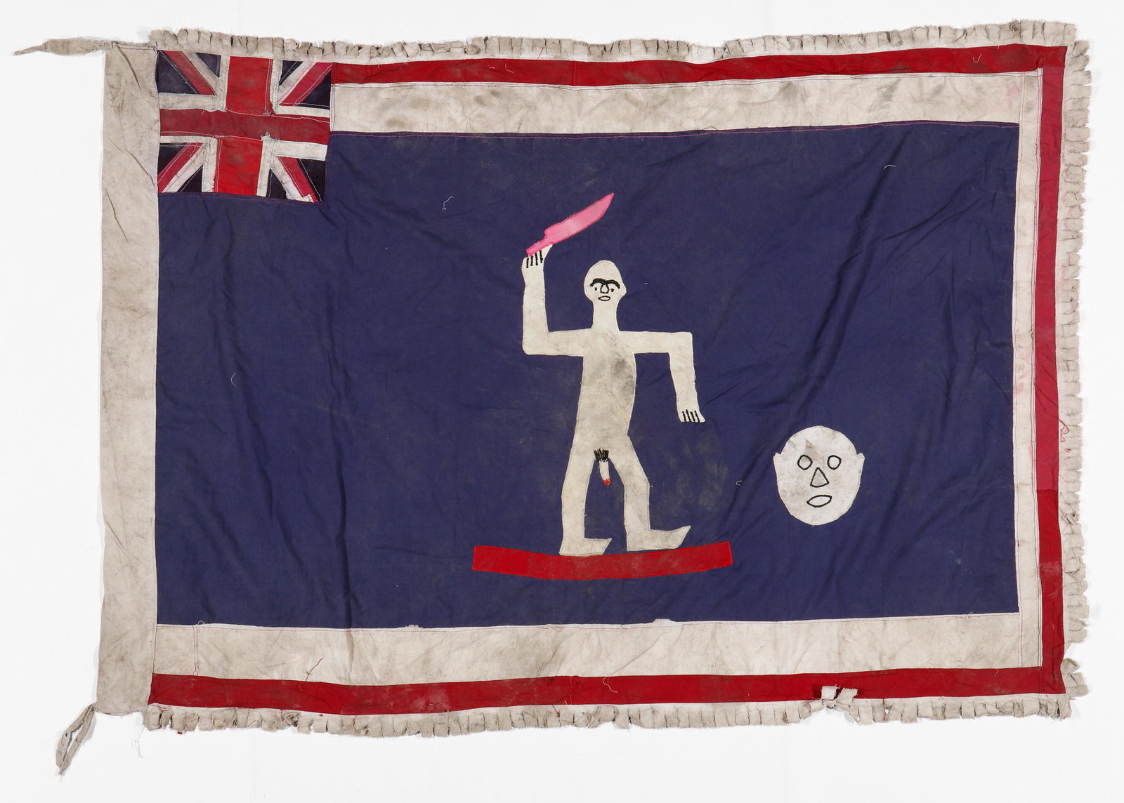 African Asafo / Fante Folk Flag, Ghana: African Asafo / Fante Folk Flag, Ghana. Size: 40'' x 56'' (102 x 142 cm).