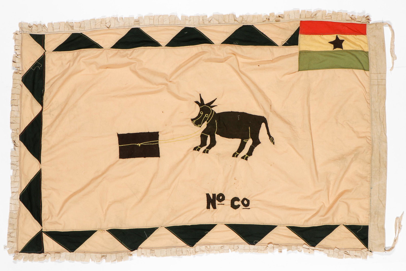 African Asafo / Fante Folk Flag, Ghana: African Asafo / Fante Folk Flag, Ghana. Size: 3' x 4'9'' (91 x 145 cm).