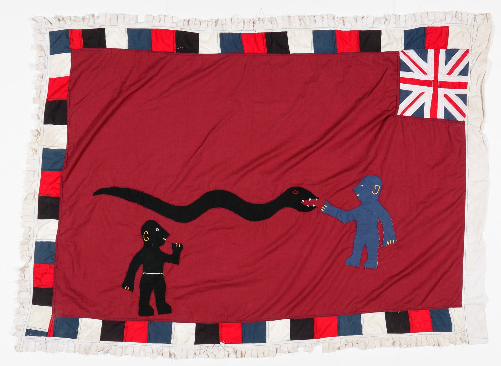 African Asafo / Fante Folk Flag, Ghana: African Asafo / Fante Folk Flag, Ghana. Size: 43'' x 59'' (109 x 150 cm).