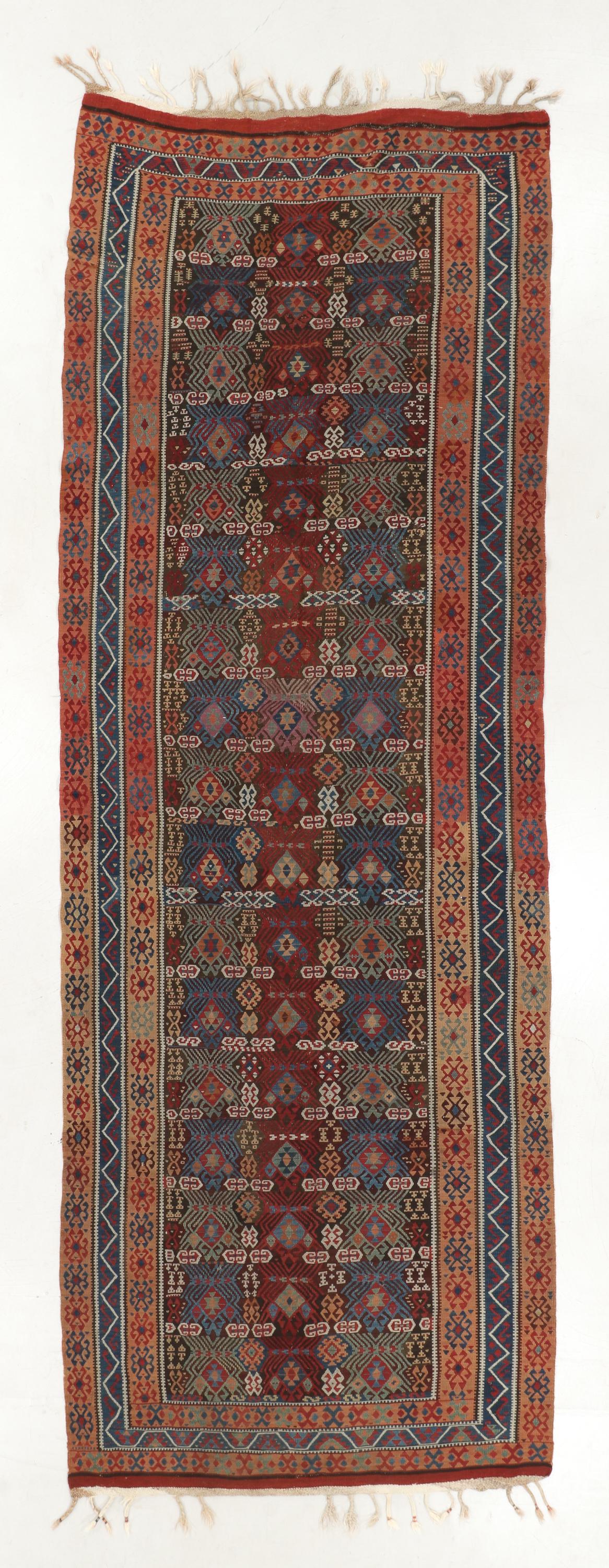 Erzurum Kilim, Eastern Anatolia, Mid 19th C., 5'0'' x 14'8'' (1 of 3)
