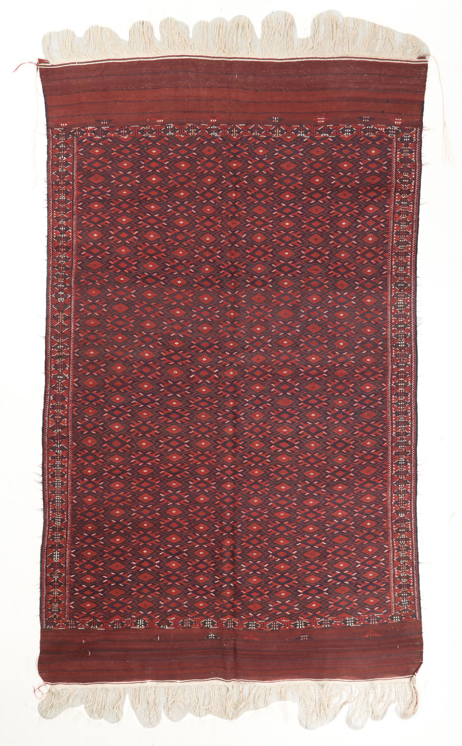Yomud Flatwoven Main Rug, Turkmenistan, Late 19th C., 6'6'' x 11'1'' (1 of 5)