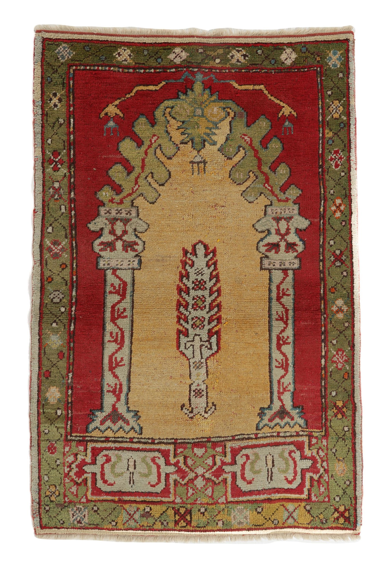 Oushak Prayer Rug, Turkey, Ca. 1900, 3'2'' x 4'9'' (1 of 4)