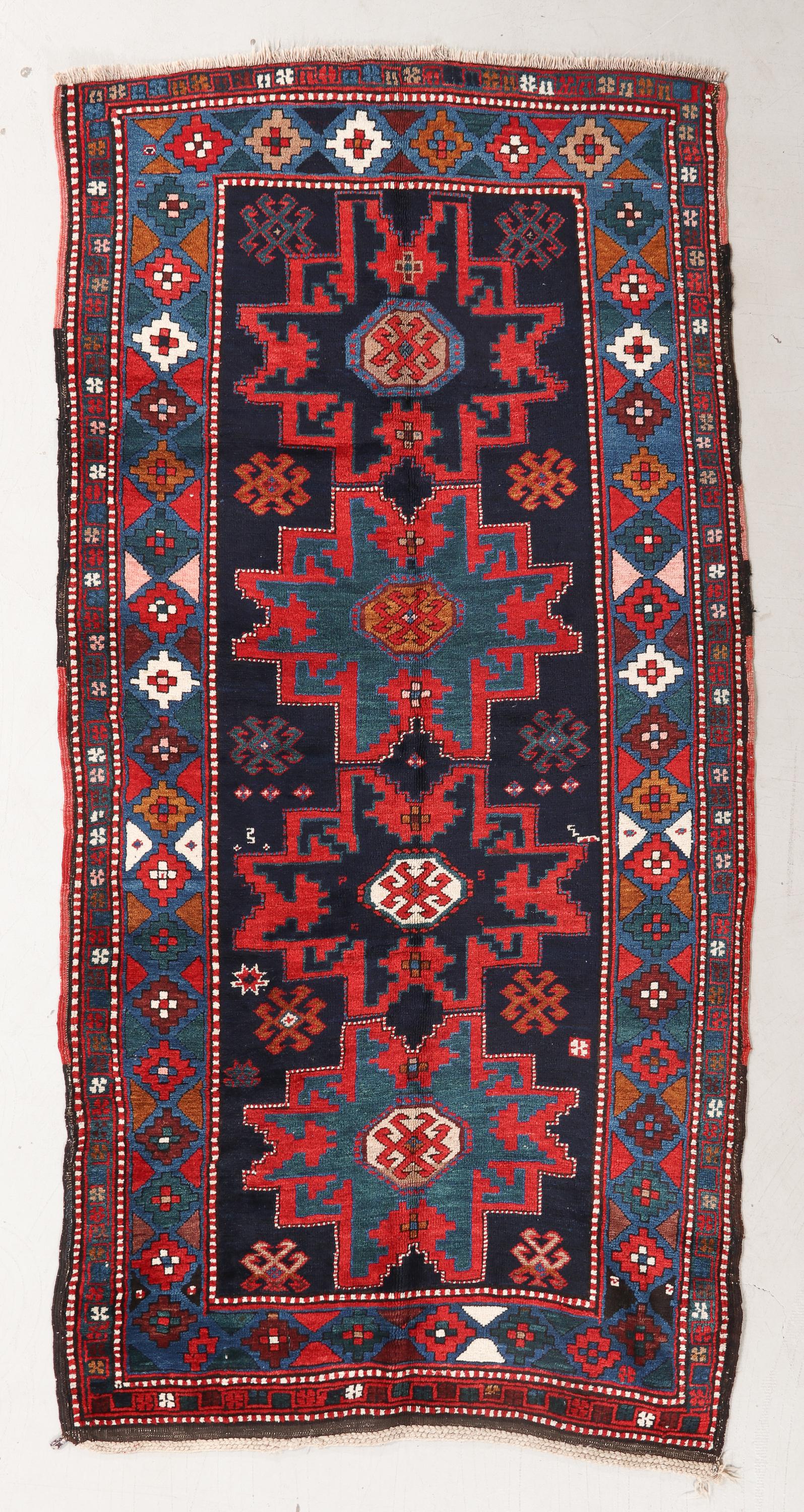 Lesghi Kazak Rug, Caucasus, Ca. 1900, 4'1'' x 8'3'' (1 of 5)