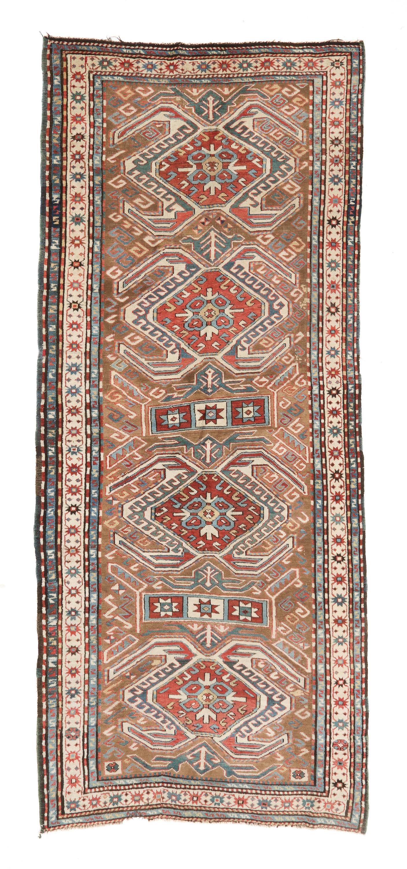 Lenkoran Kazak Rug, Caucasus, Late 19th C., 4'4'' x 10'6'' (1 of 5)