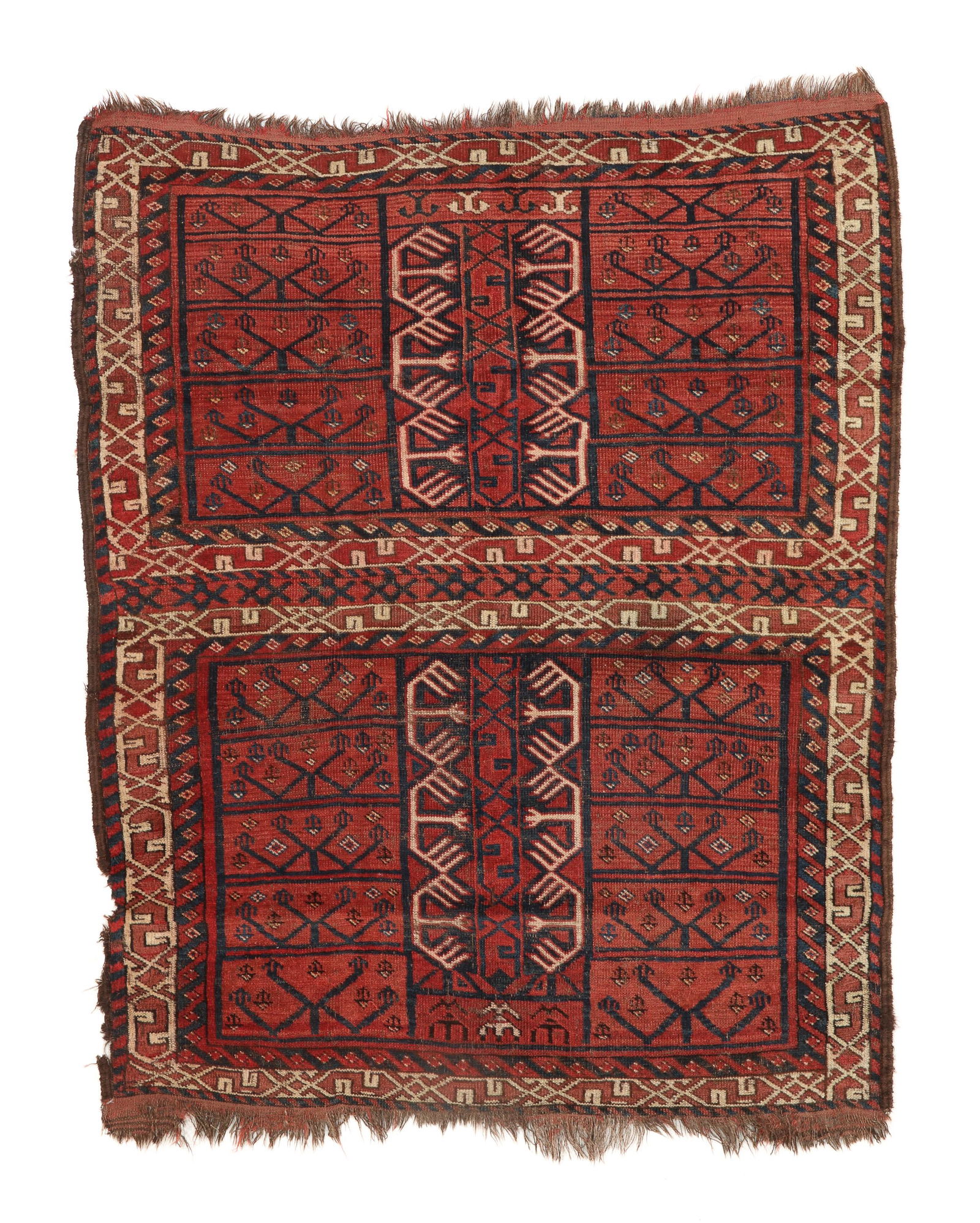 Published Ersari Ensi Rug, Turkmenistan, 19th C., 3'5'' x 4'2'' (1 of 4)