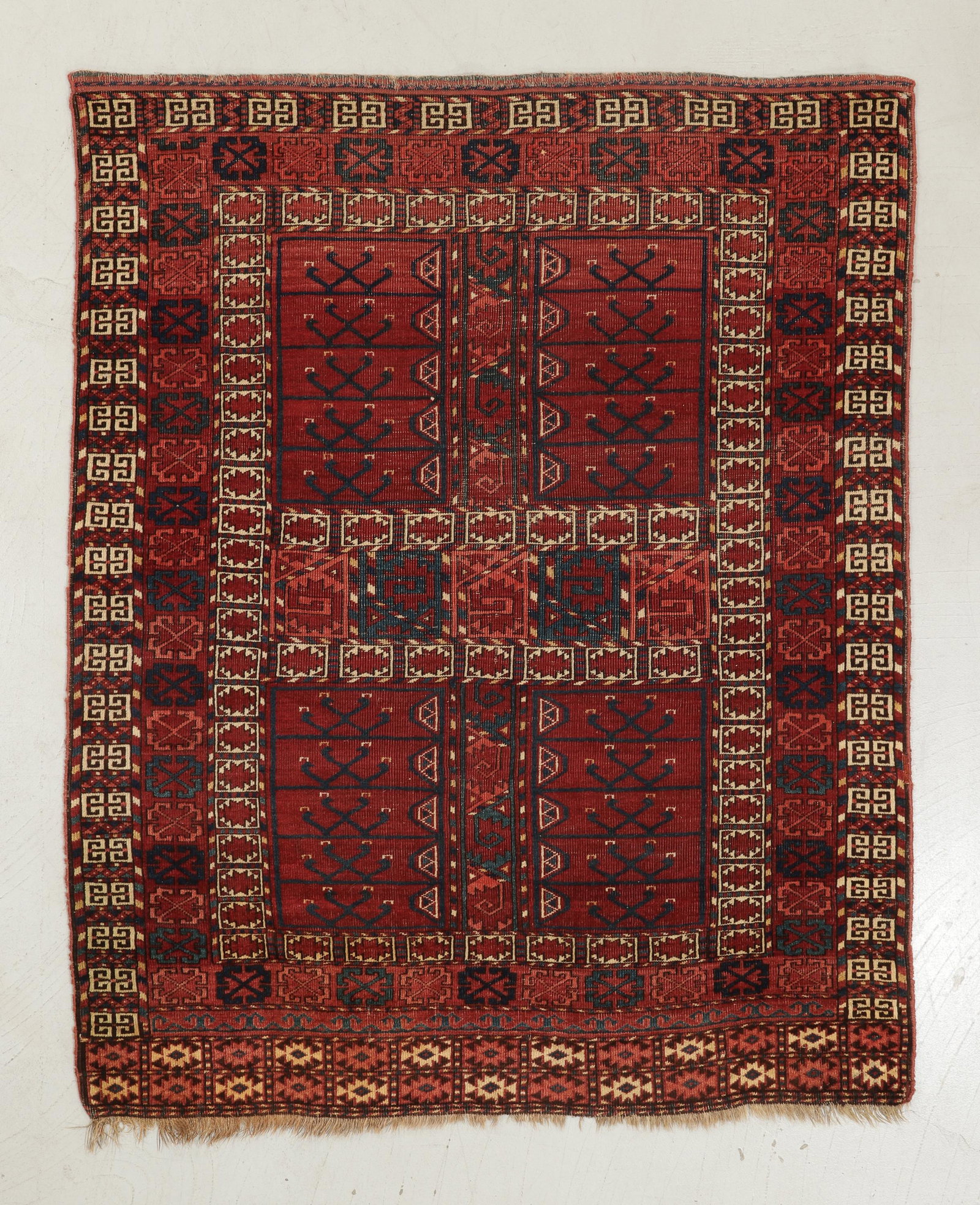 Ersari Ensi Rug, Turkmenistan, Ca. 1875, 4'3'' x 5'4'' (1 of 4)