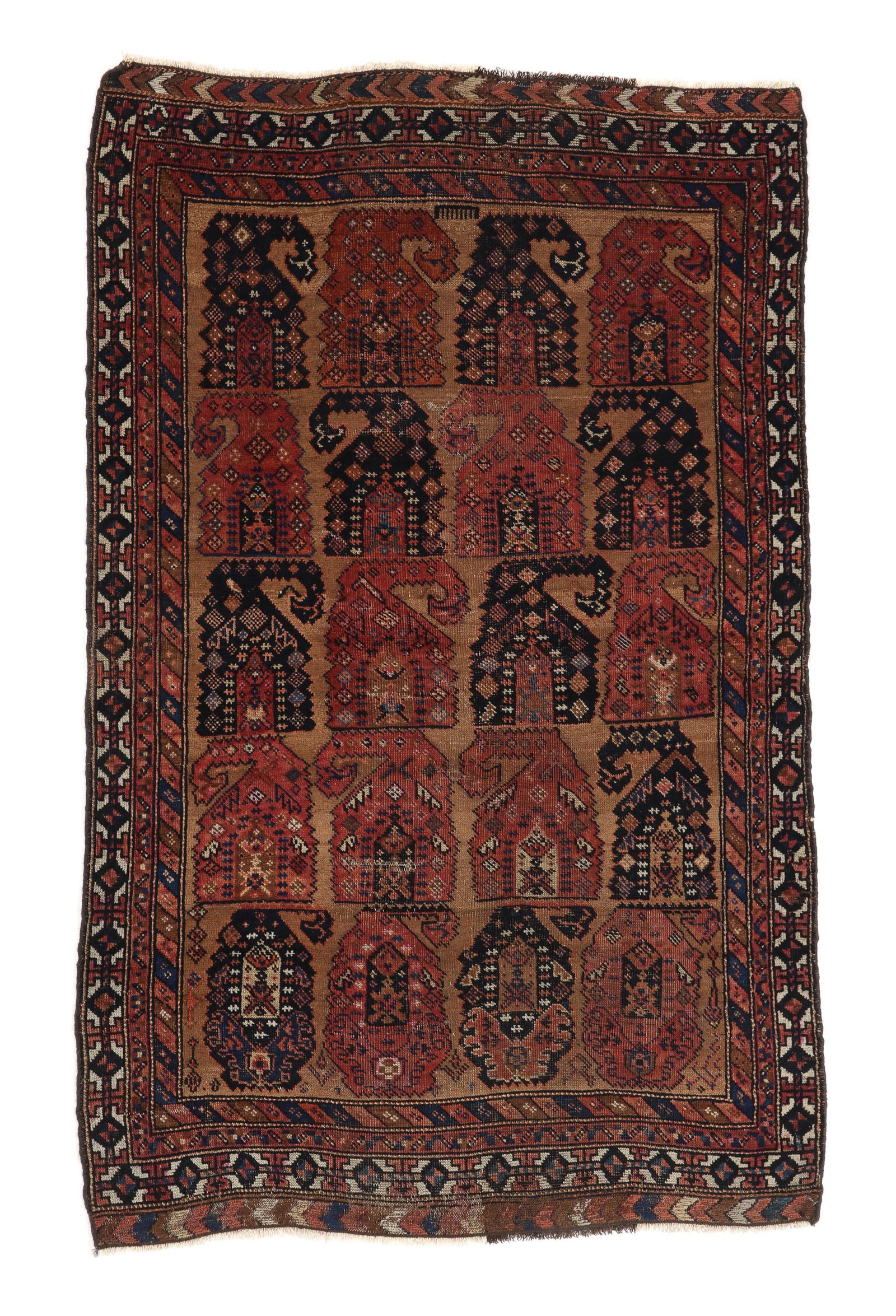 Afshar Baluch Rug, Silk Highlights, Persia, 19th C., 3'3'' x 5'1'' (1 of 4)