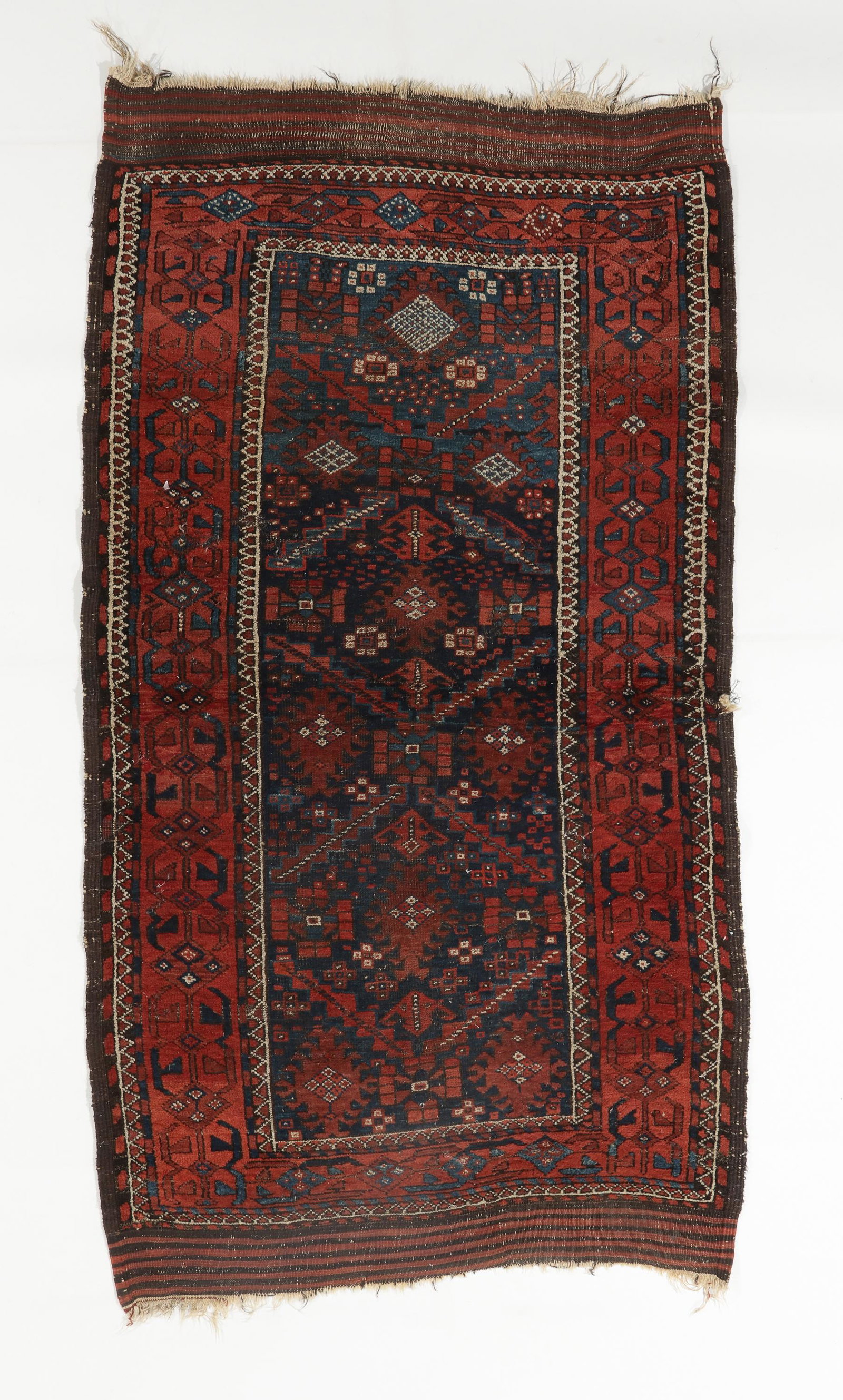 Baluch Rug, NE Persia, 19th C., 3'2'' x 5'9'': Baluch Rug, NE Persia, 19th C., 3'2'' x 5'9'' (97 x 175 cm). Weight: 7 lbs. Material: wool pile, wool warp, wool weft.