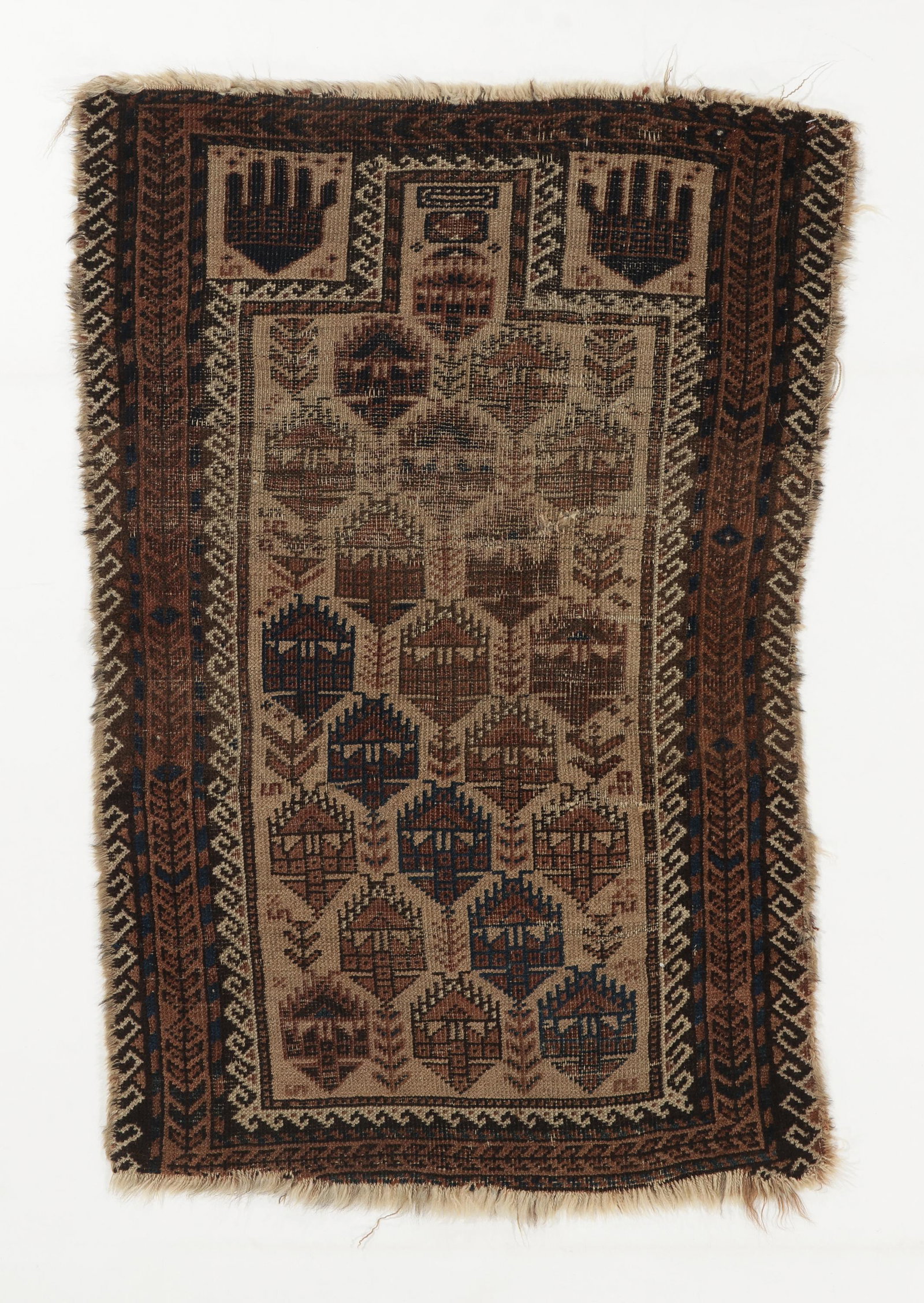 Baluch Prayer Rug, NE Persia, 19th C., 2'1'' x 3'1'': Baluch Prayer Rug, NE Persia, 19th C., 2'1'' x 3'1'' (64 x 94 cm). Weight: 2 lbs. Material: wool pile, wool warp, wool weft.