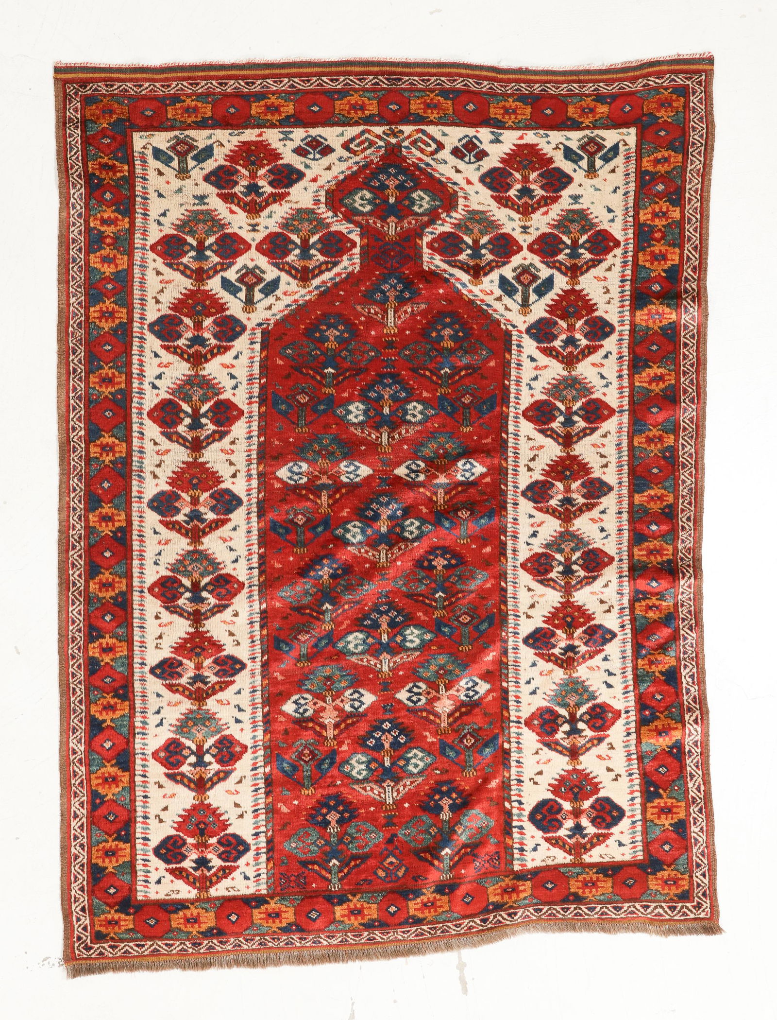 Beshir Prayer Rug, Turkmenistan, Mid/Late 20th C., 4'0'' x 5'6'' (1 of 4)