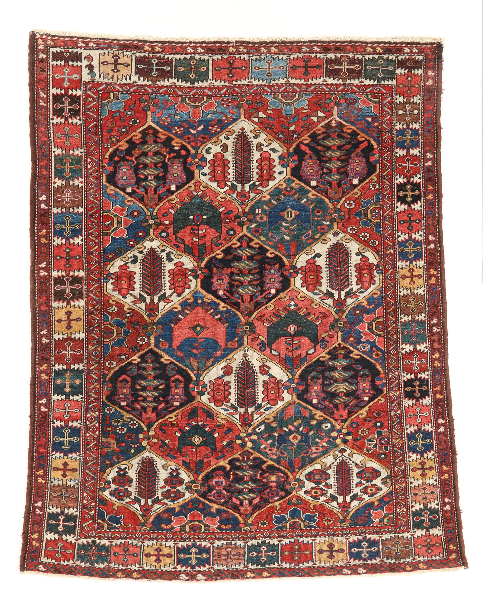 Bakhtiari Chahar Mahal Garden Rug, Persia, Early 20th C., 5'0'' x 6'7'' (1 of 4)