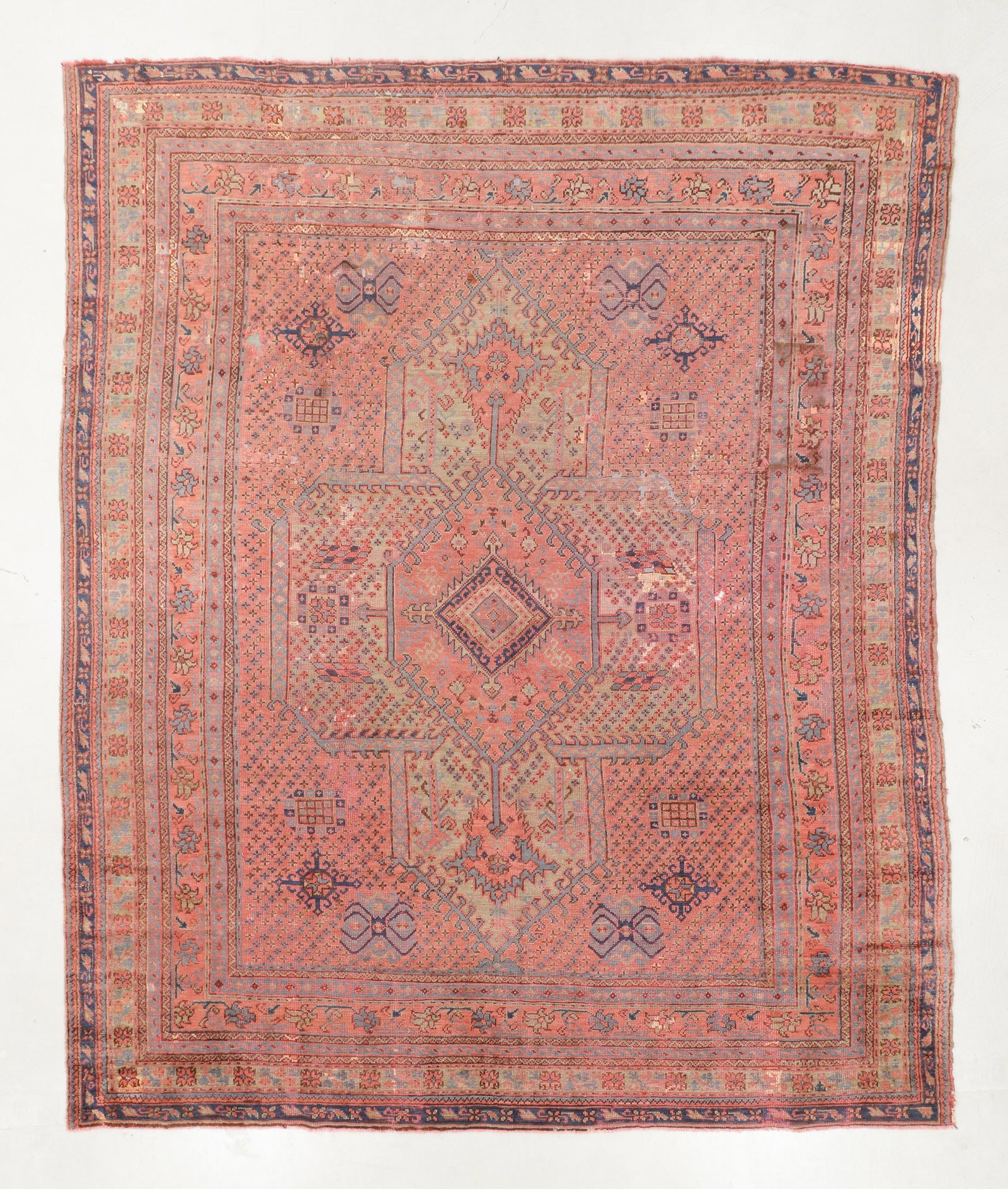 Oushak Rug, Turkey, Late 19th C., 11'11'' x 14'0'': Oushak Rug, Turkey, Late 19th C., 11'11'' x 14'0'' (363 x 427 cm). Weight: 69 lbs. Material: wool pile, wool warp, wool weft.
