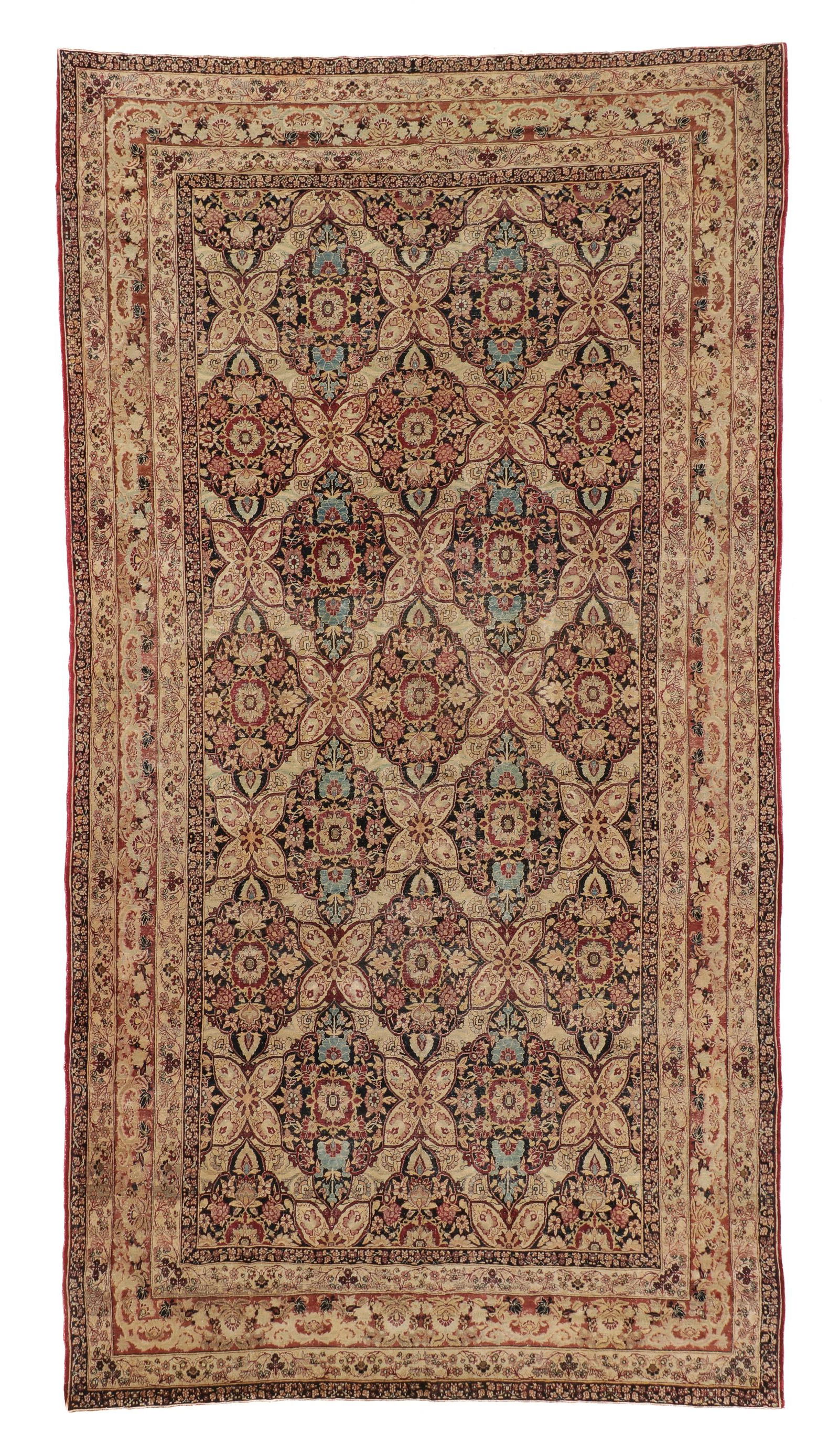 Lavar Kerman Rug, Persia, Late 19th C., 8'8'' x 16'1'' (1 of 4)