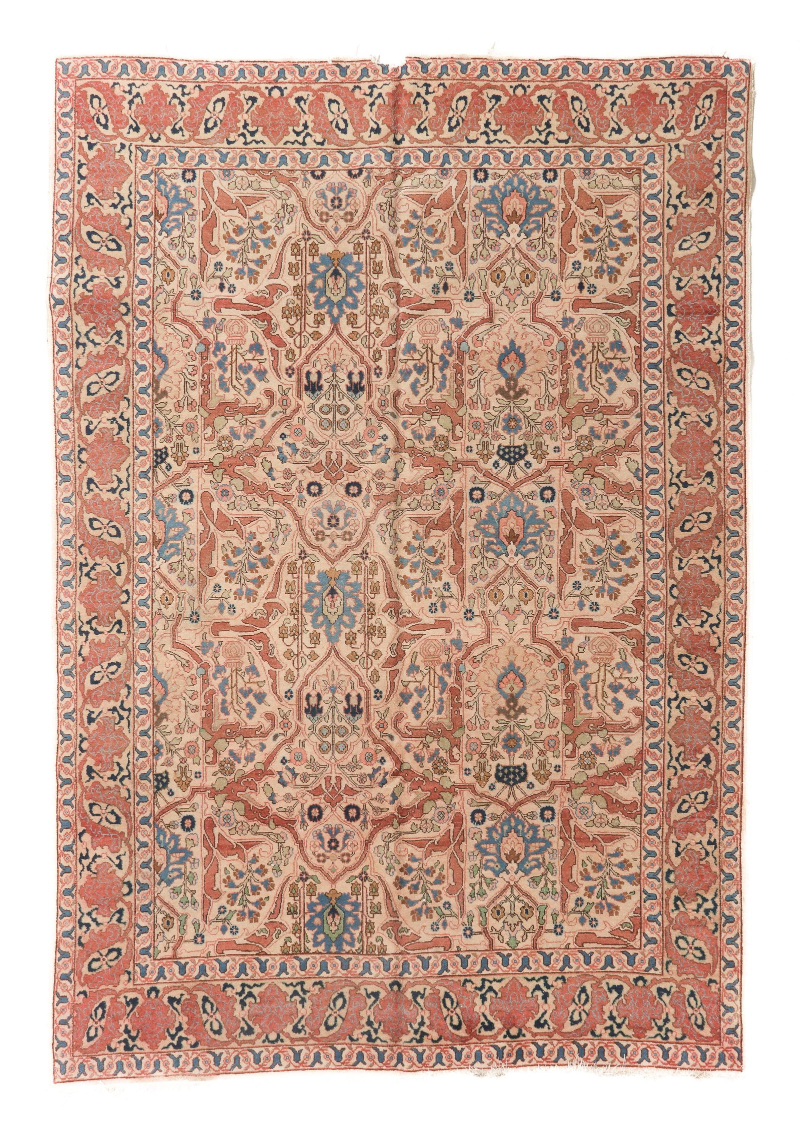 Tabriz Rug, Persia, Ca. 1900, 6'7'' x 9'6'': Tabriz Rug, Persia, Ca. 1900, 6'7'' x 9'6'' (201 x 290 cm). Weight: 38 lbs. Material: wool pile, cotton warp, cotton weft.
