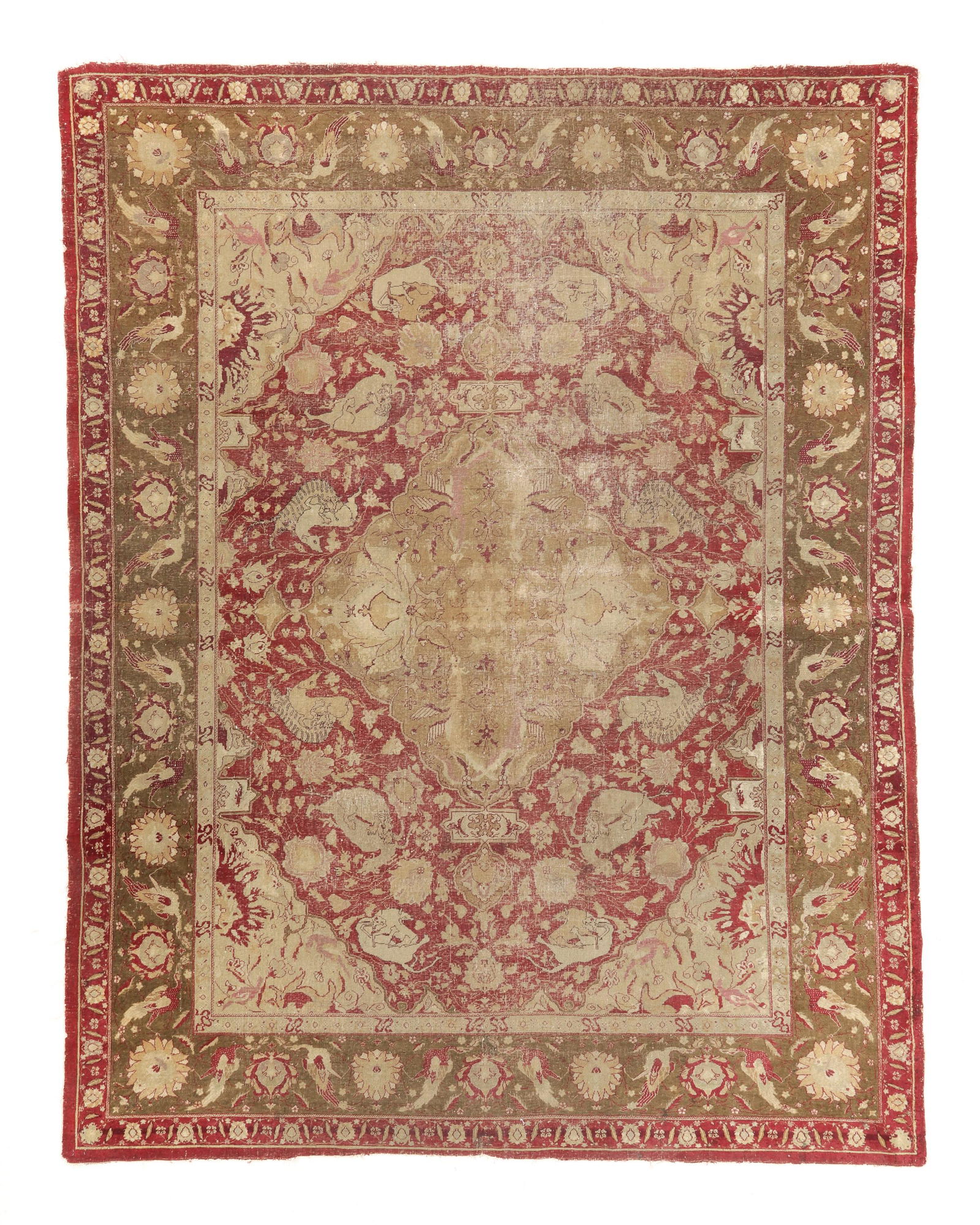 Agra Moghul Rug, India, Early/Mid 19th C., 5'10'' x 7'7'' (1 of 4)
