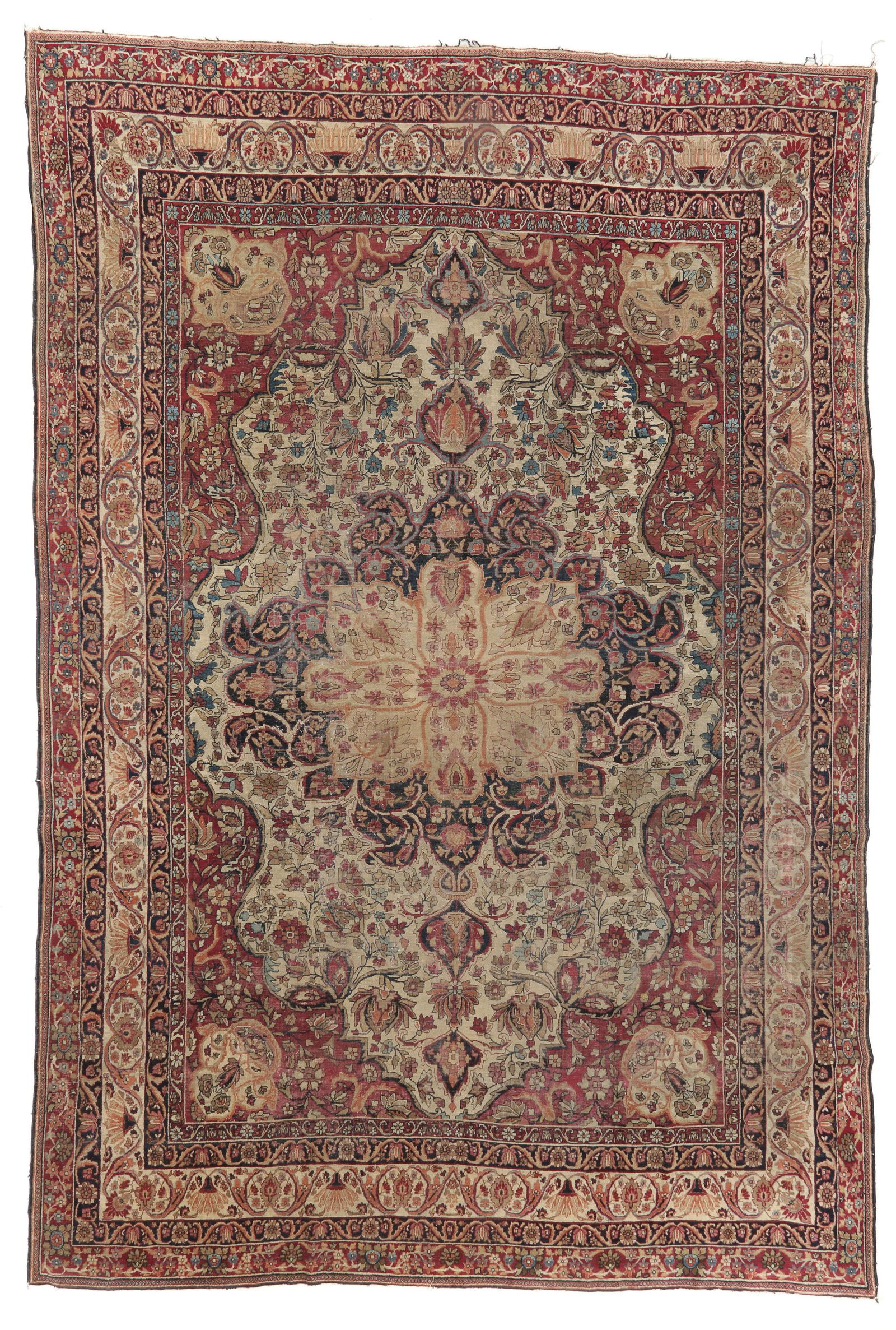 Lavar Kerman Rug, Persia, Late 19th C., 8'7'' x 12'9'' (1 of 5)