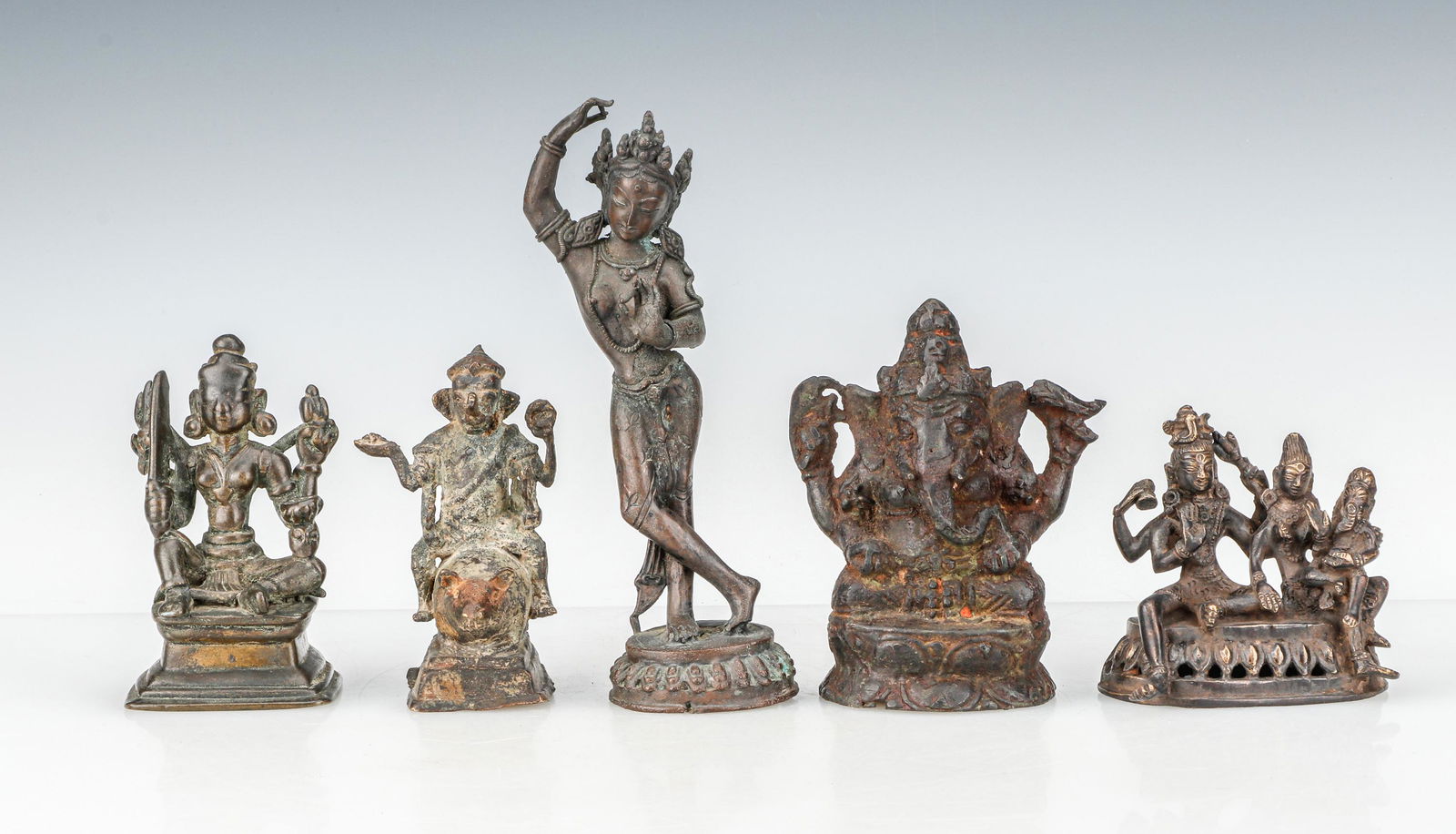 5 Antique Indian Miniature Bronzes (1 of 6)